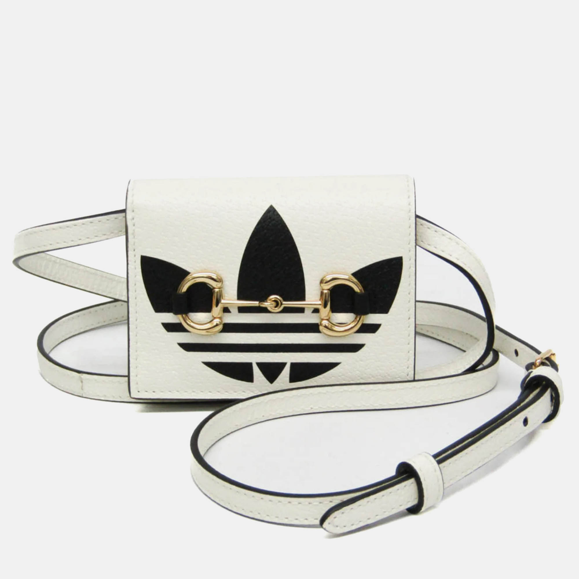 

Gucci x Adidas Black/White Leather 1955 Horsebit Mini Shoulder Bag