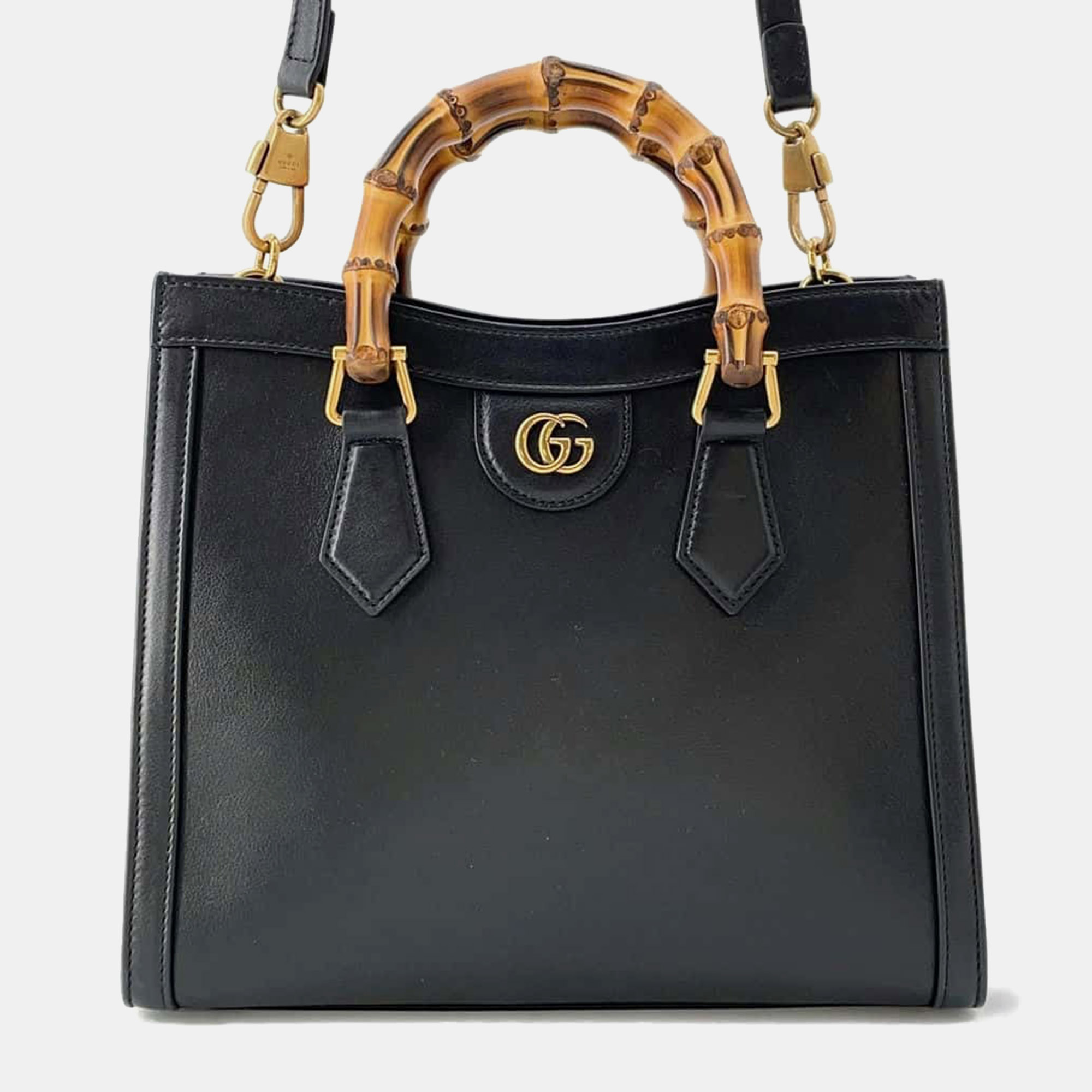 

Gucci Black Leather Diana Bamboo Small Handbag