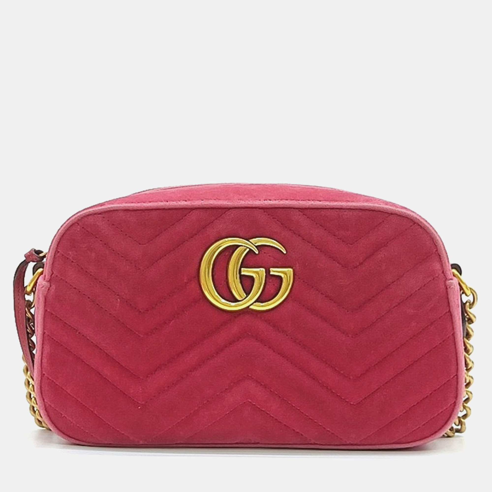 

Gucci Velvet Marmont Crossbody Bag, Pink