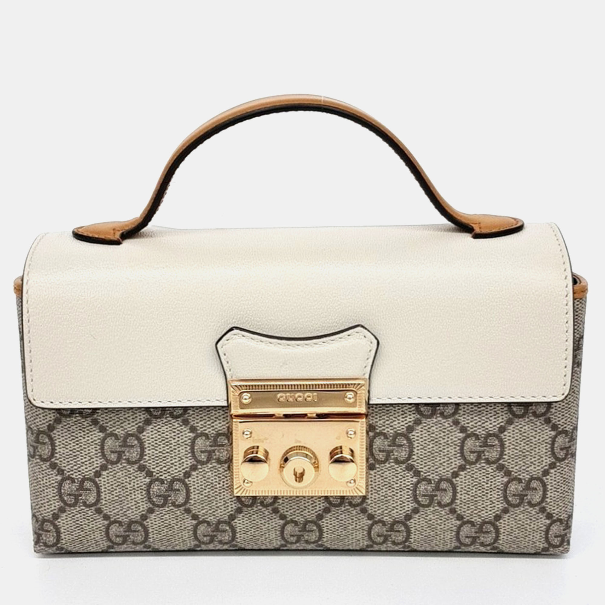 

Gucci Supreme Padlock Shoulder Bag, Beige