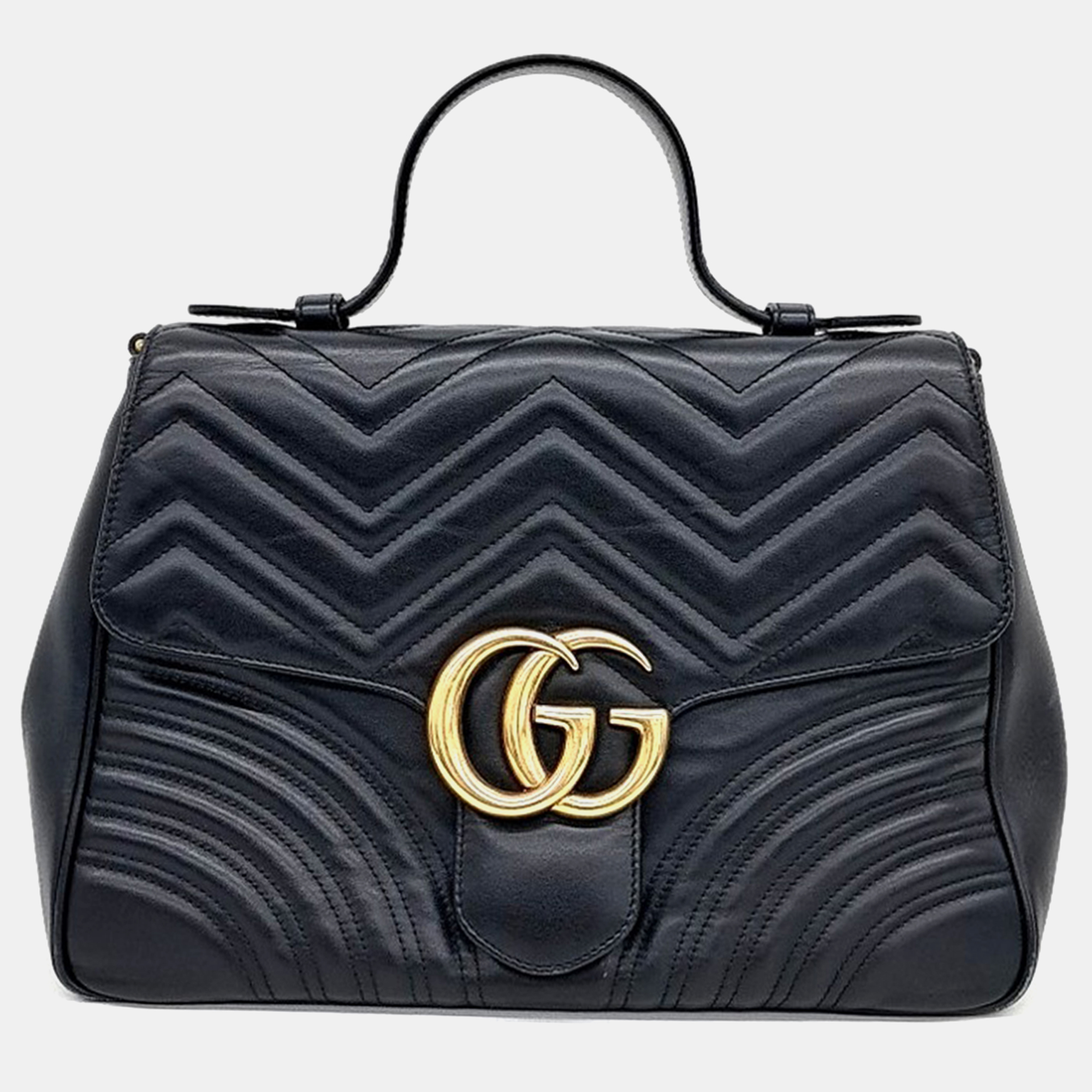 Pre-owned Gucci Marmont Tote Bag In Black