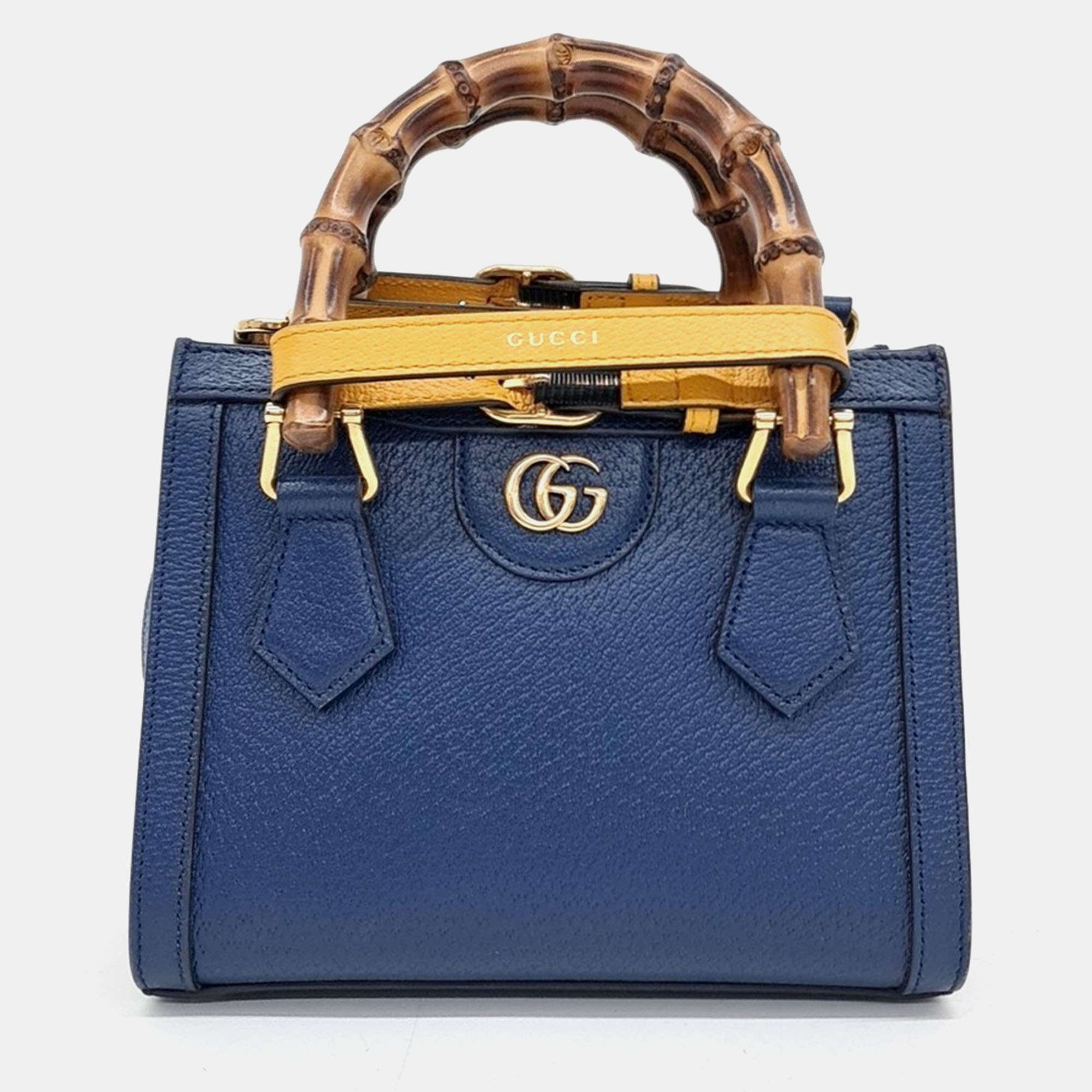 Pre-owned Gucci Diana Tote Bag In Navy Blue