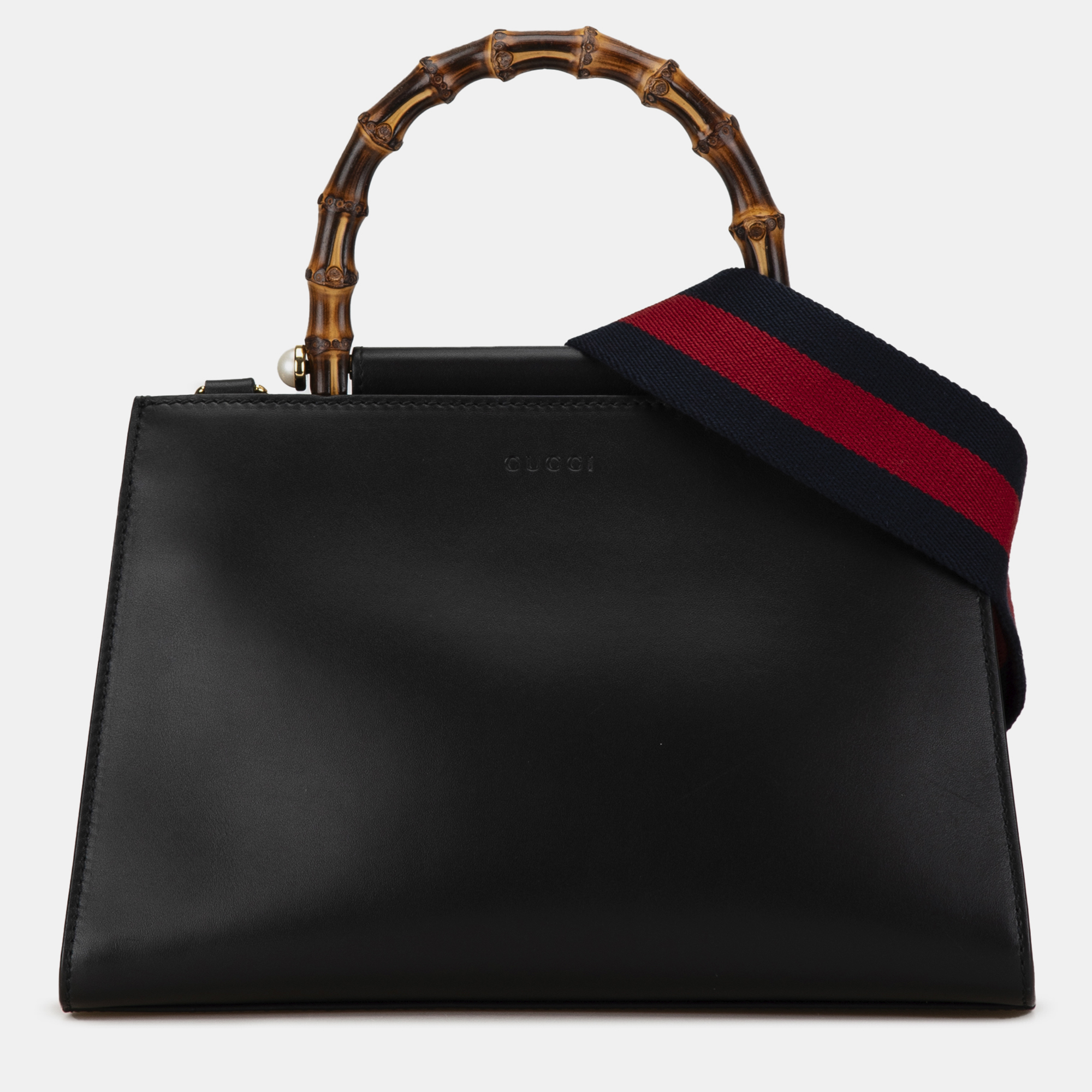 

Gucci Small Leather Nymphaea Satchel, Black