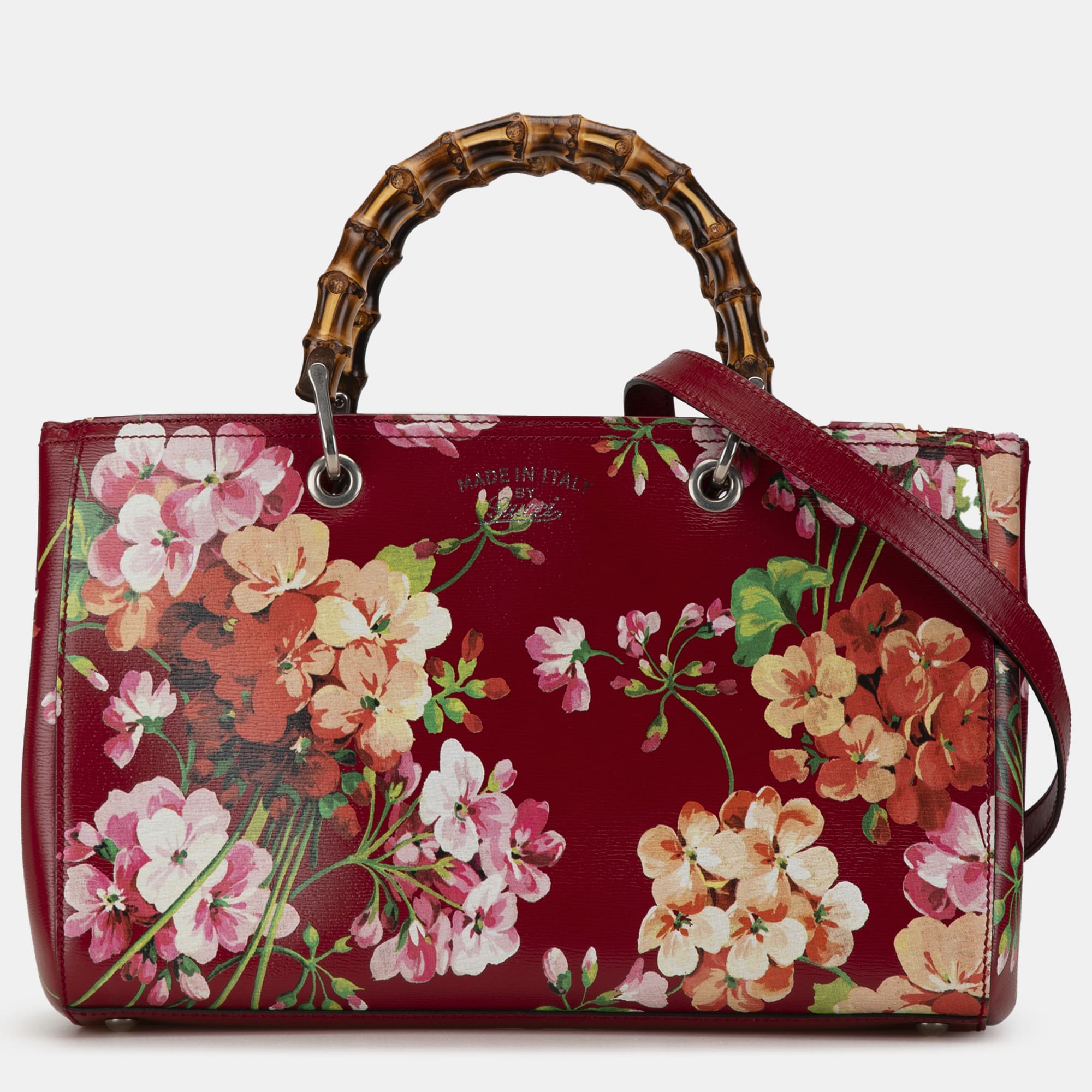 

Gucci Medium Blooms Bamboo Shopper, Red