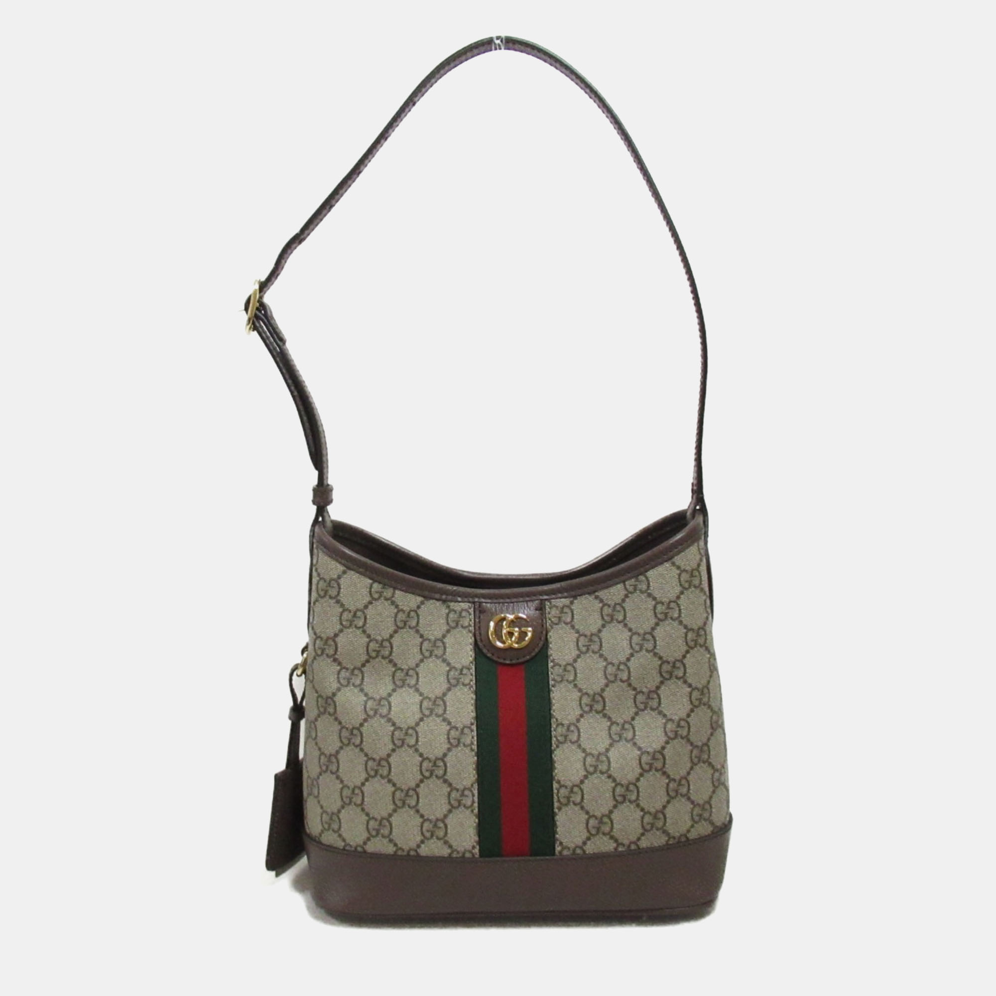 Pre-owned Gucci Beige Brown Coated Canvas Shoulder Bag