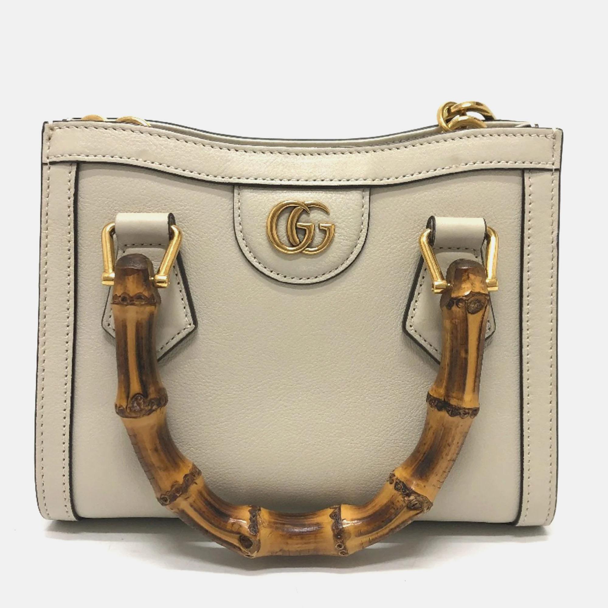 Pre-owned Gucci White Gg Marmont Bag