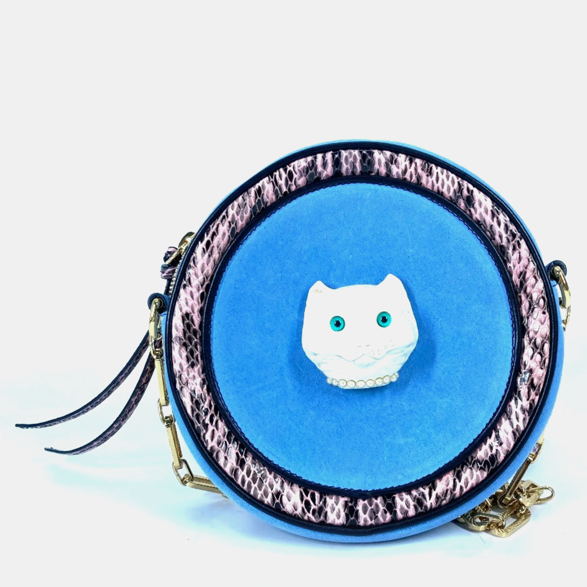 

Gucci blue Round Pochette Crossbody Chain Bag