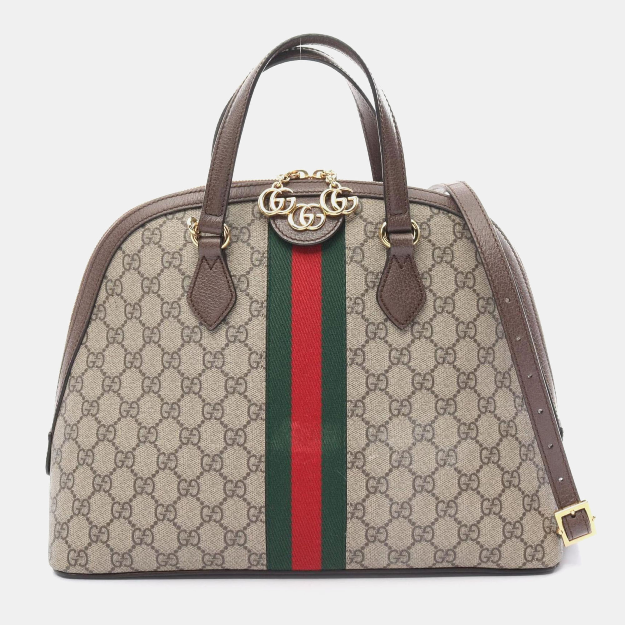 

Gucci Beige Multicolor Coated Canvas Leather Ophidia GG Medium Supreme Handbag