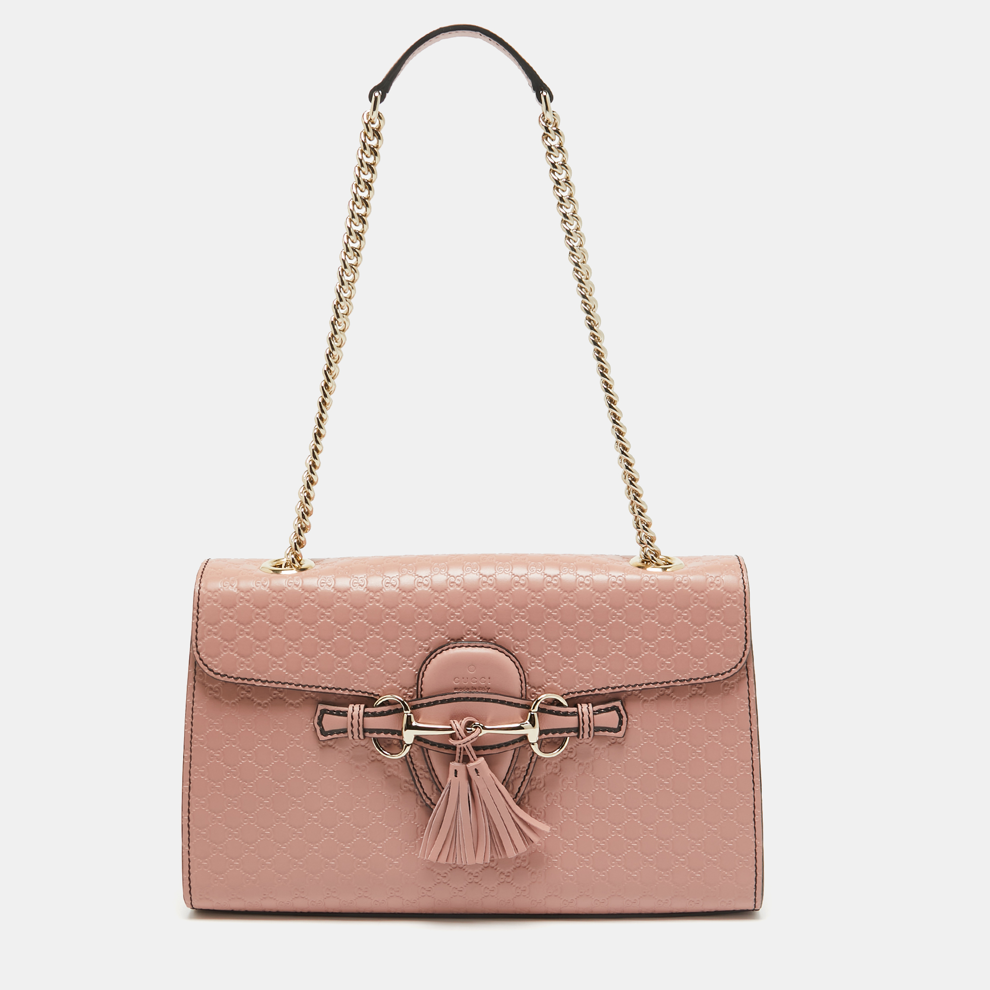 

Gucci Pink Microguccissima Leather  Emily Chain Shoulder Bag