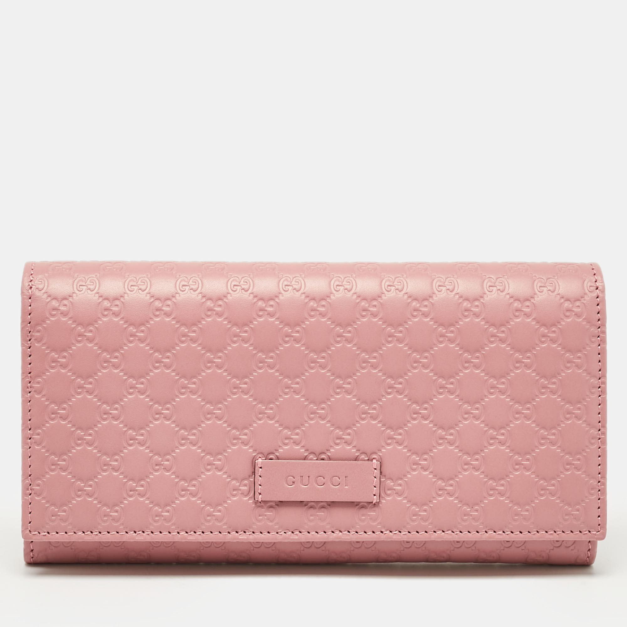 

Gucci Pink Microguccissima Leather Flap Continental Wallet