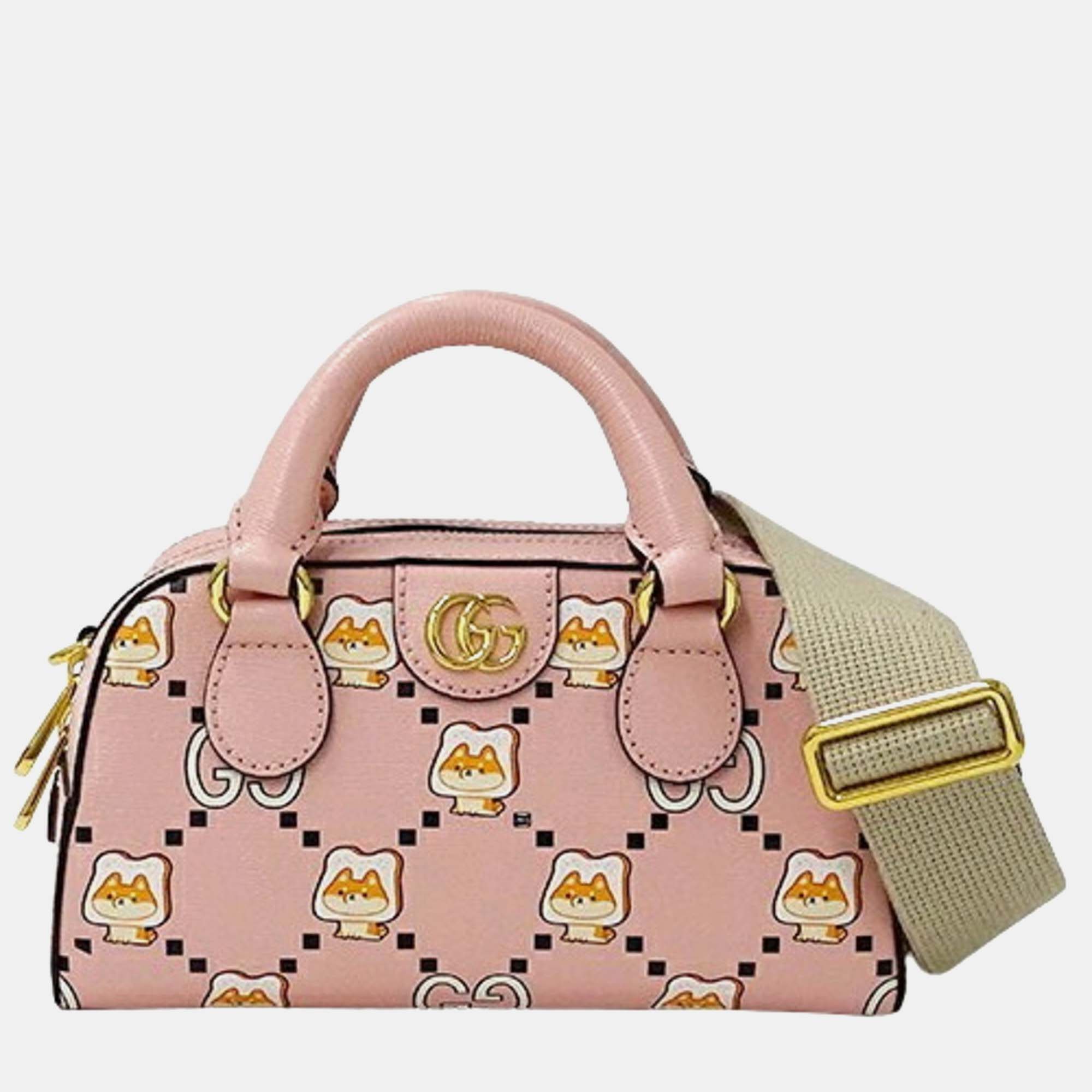 

Gucci Pink Leather GG Marmont Handbag