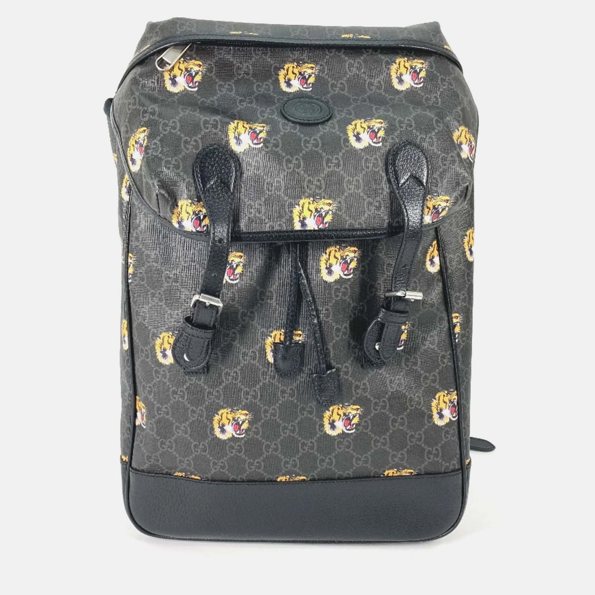 

Gucci Black Interlocking G Tiger Backpack