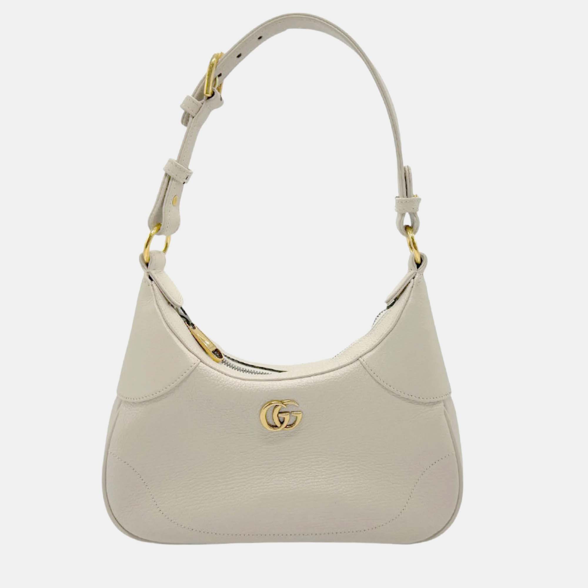 

Gucci Ivory Leather Aphrodite Small Handbag, Beige