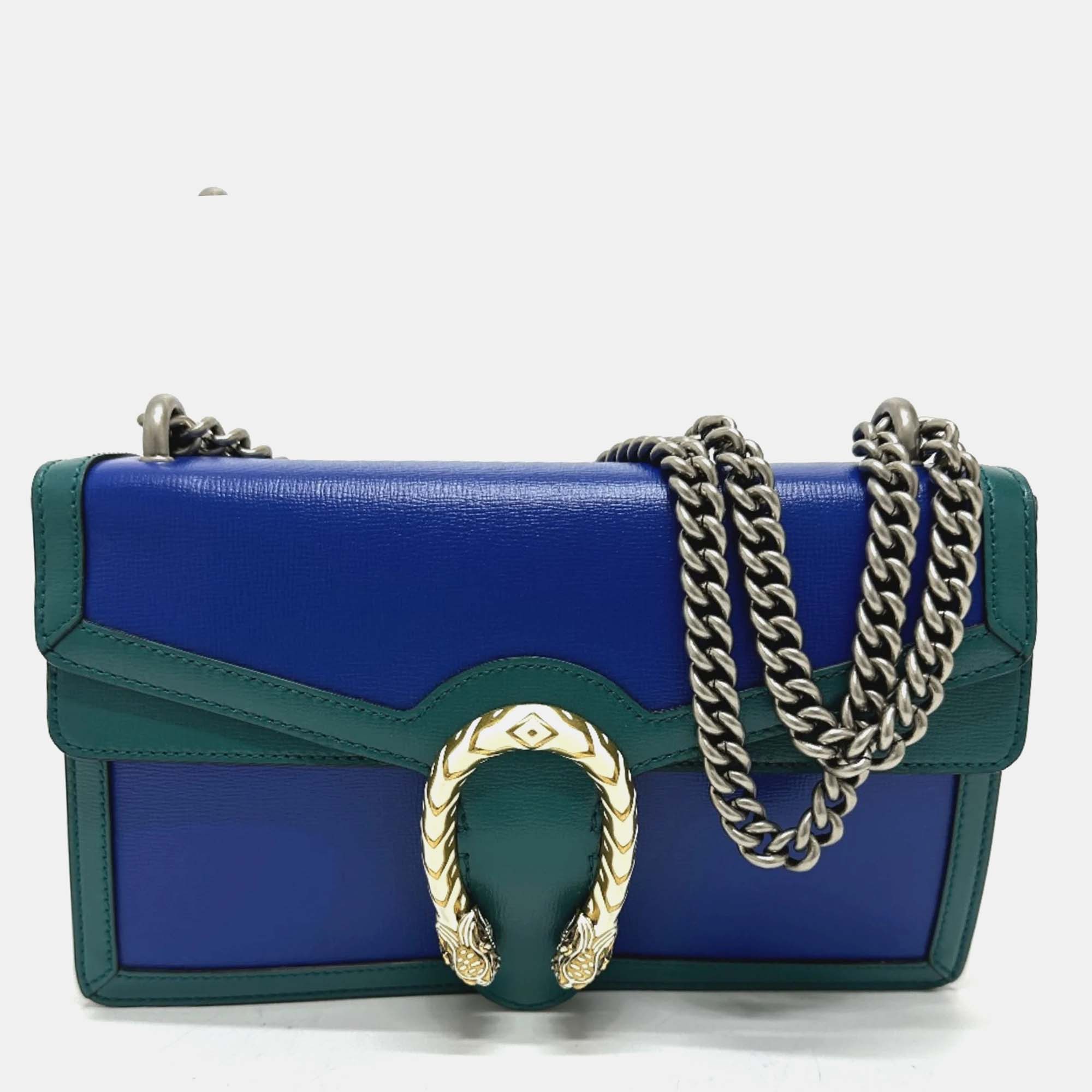 

Gucci blue Green Bicolor Chain shoulder bag