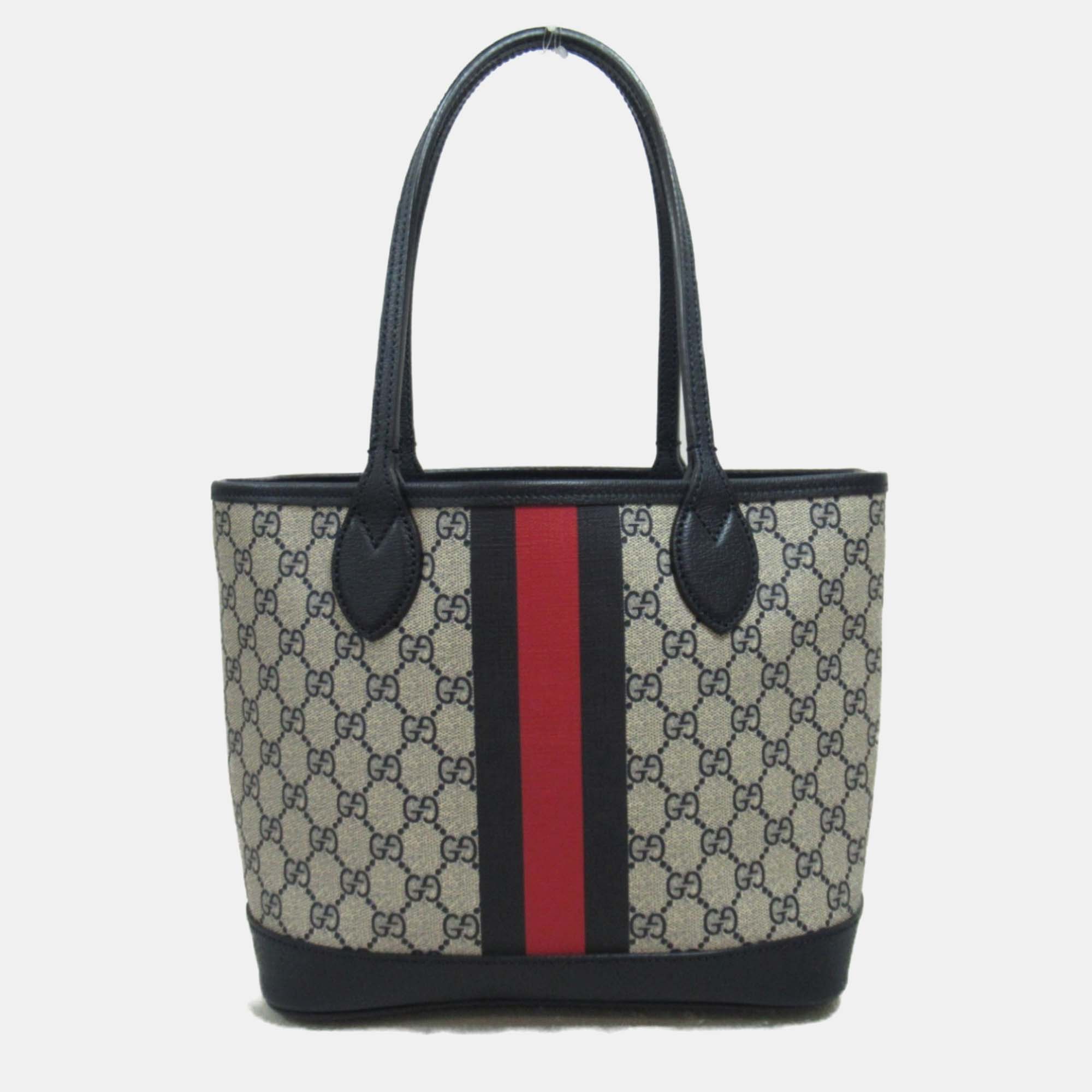 

Gucci Beige Black Canvas Leather GG Bag