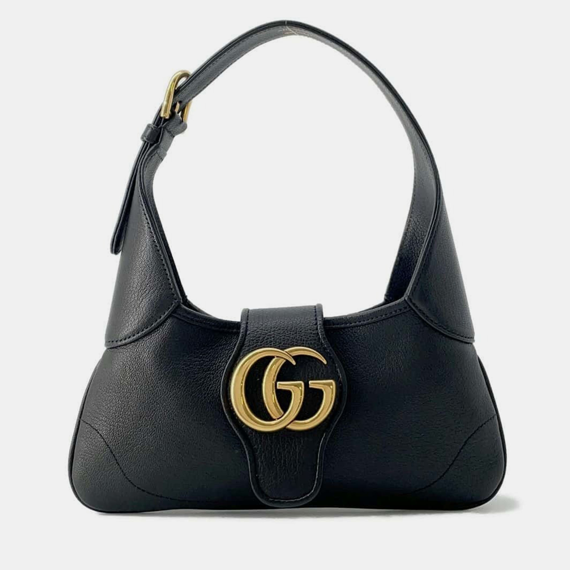 

Gucci Black Leather GG Marmont Aphrodite Shoulder Bag