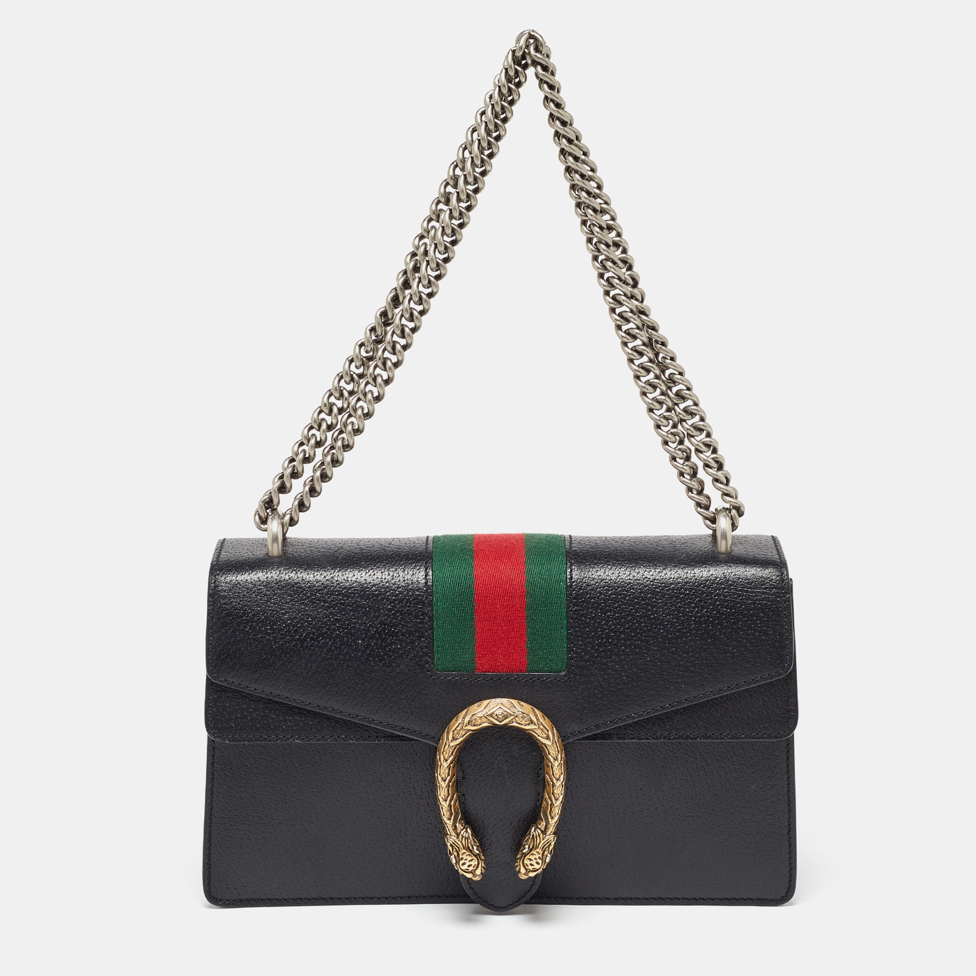 

Gucci Black Leather Small Web Dionysus Shoulder Bag