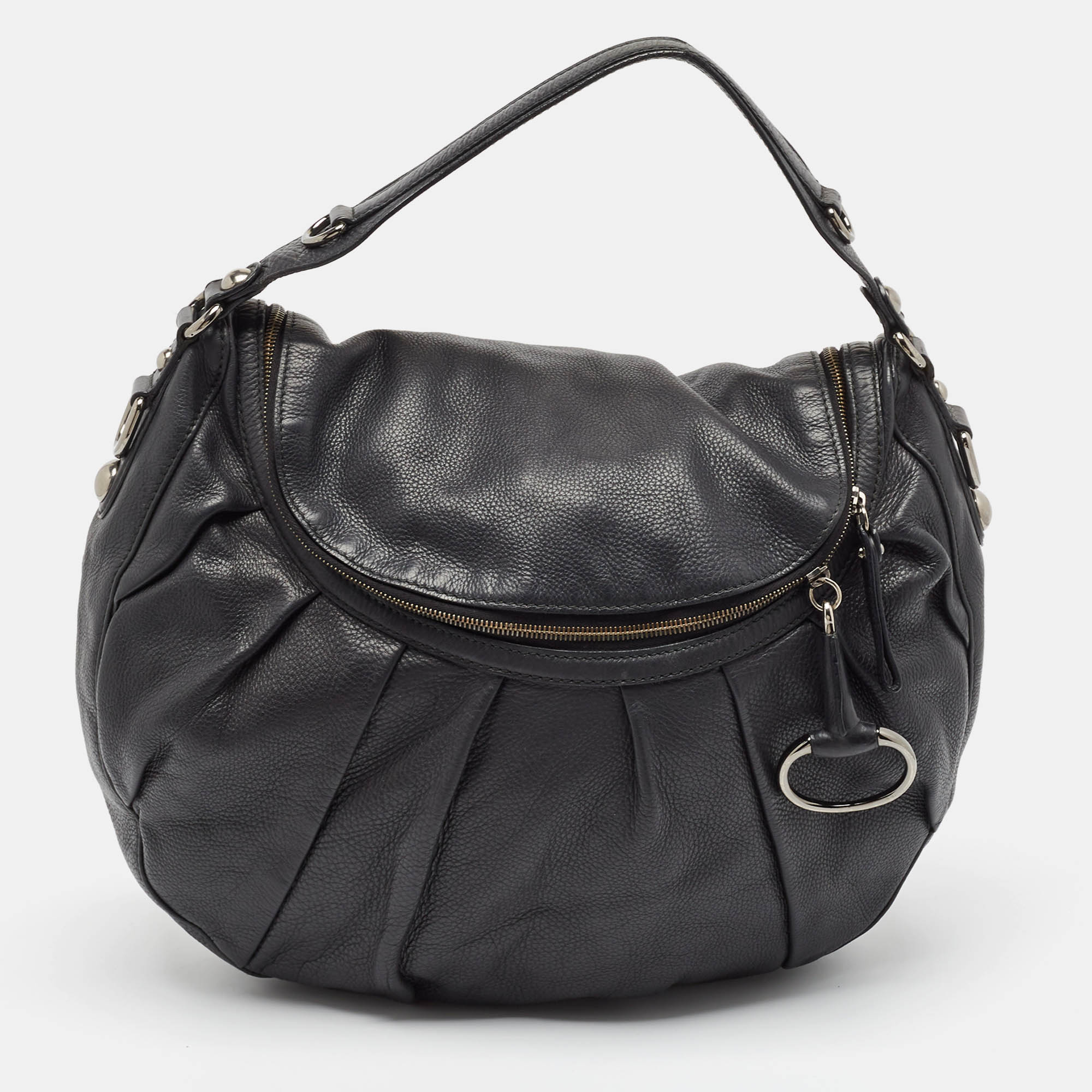 

Gucci Black Leather Icon Bit Hobo