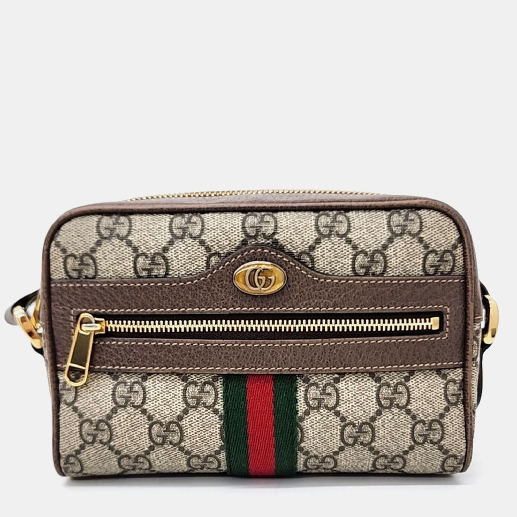 

Gucci Ophidia Supreme Mini Crossbody Bag, Beige