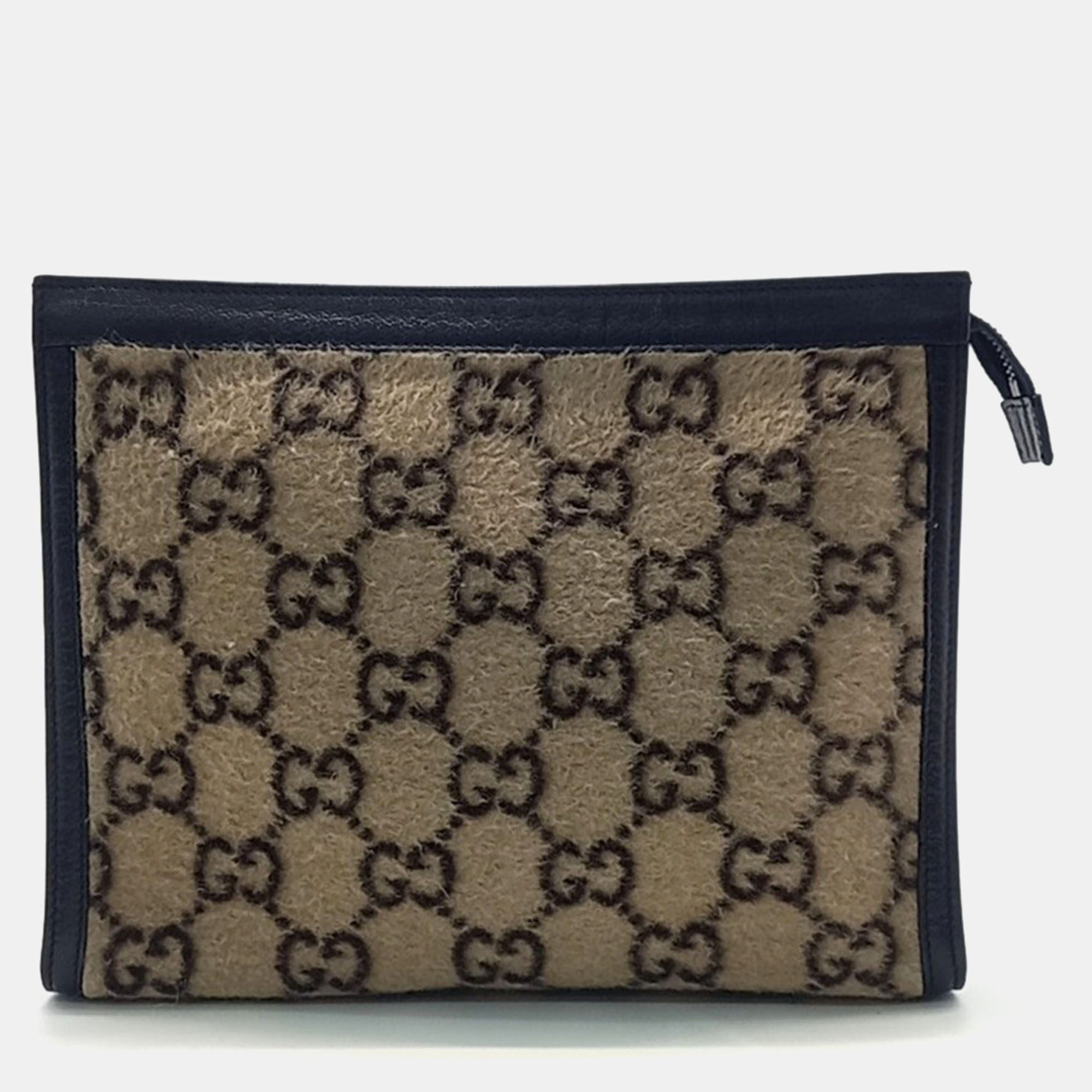 

Gucci GG Wool Pouch, Beige