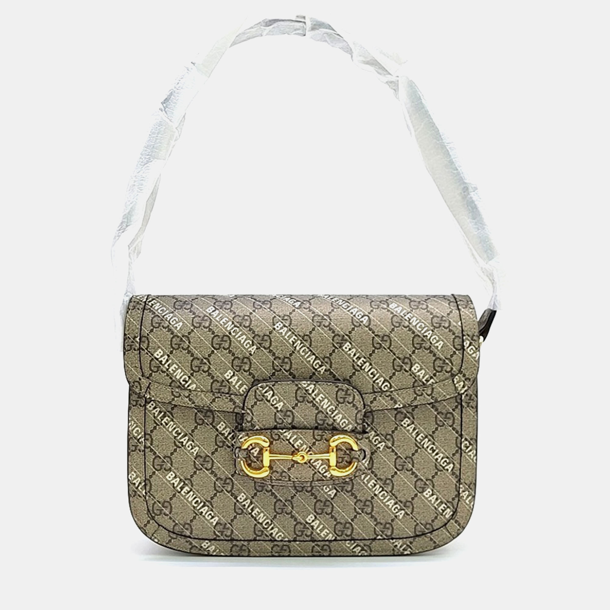 

Gucci X Balenciaga Hacker Project 1955 Horsebit Shoulder Bag bag, Beige