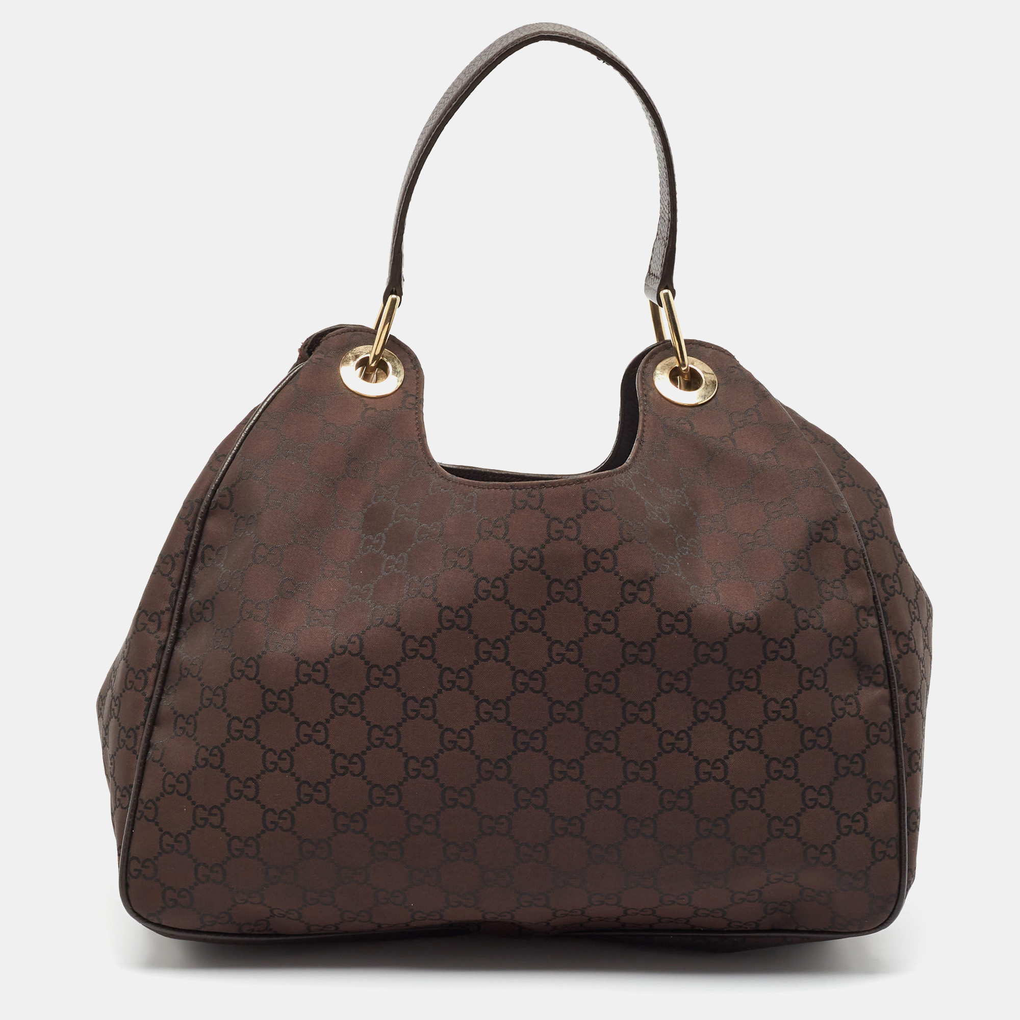 

Gucci Dark Brown GG Nylon Colbert Hobo