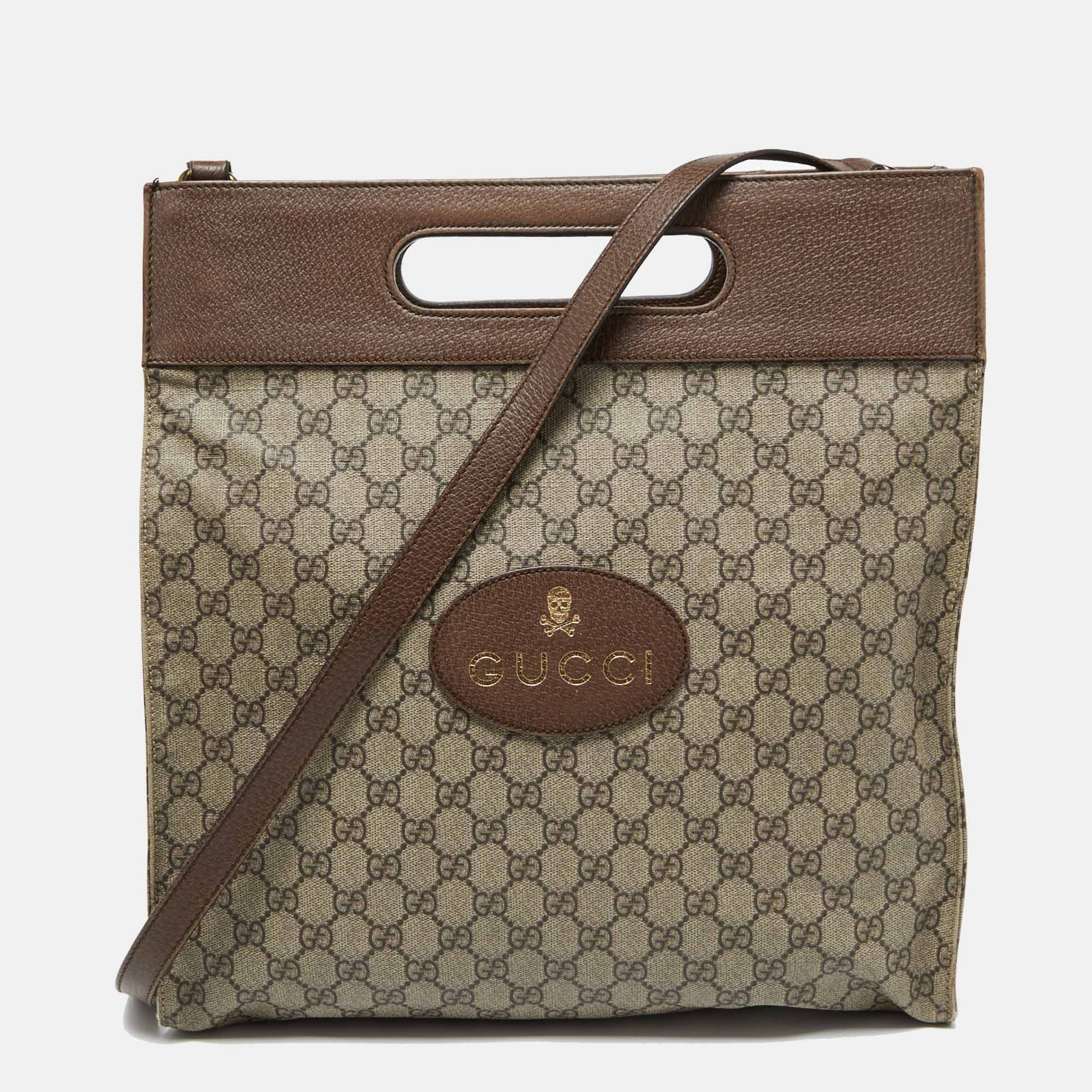 

Gucci Beige/Brown GG Supreme Canvas and Leather Neo Vintage Tote