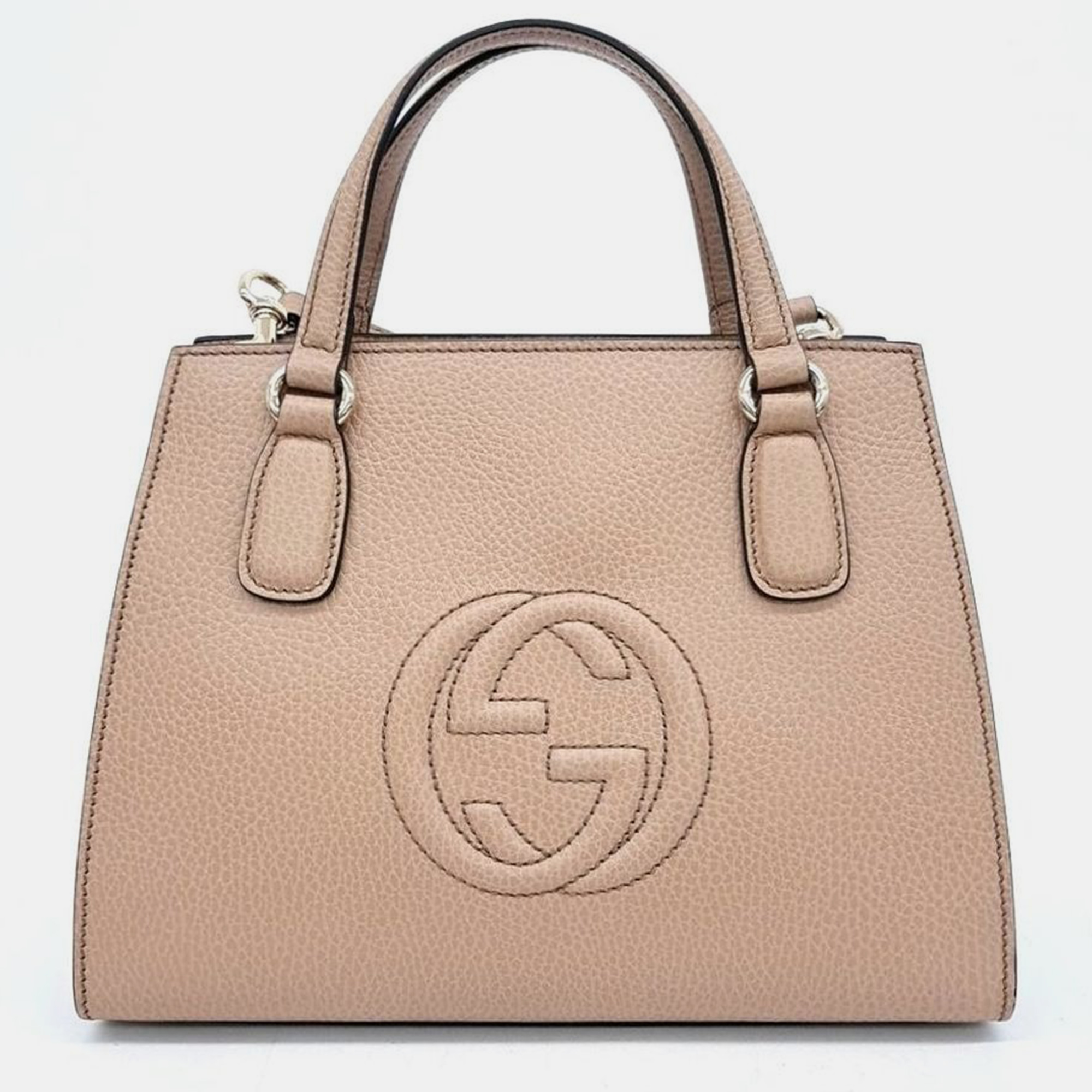 

Gucci Soho Leather Top Handle Bag, Beige