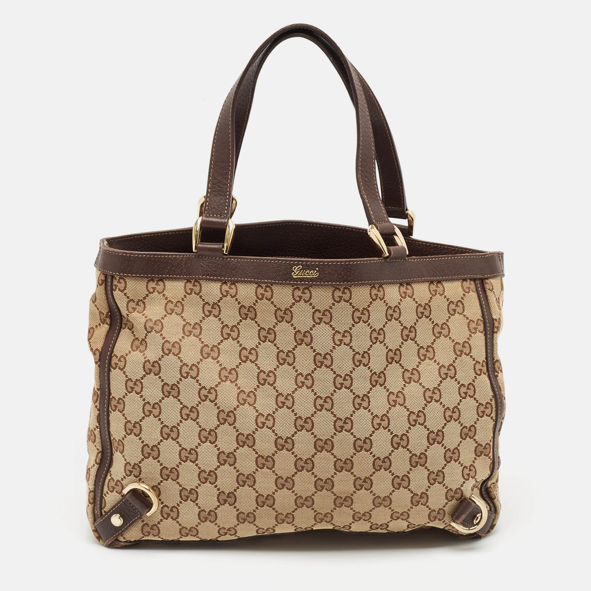 

Gucci Beige/Brown GG Canvas and Leather Abbey Day Tote