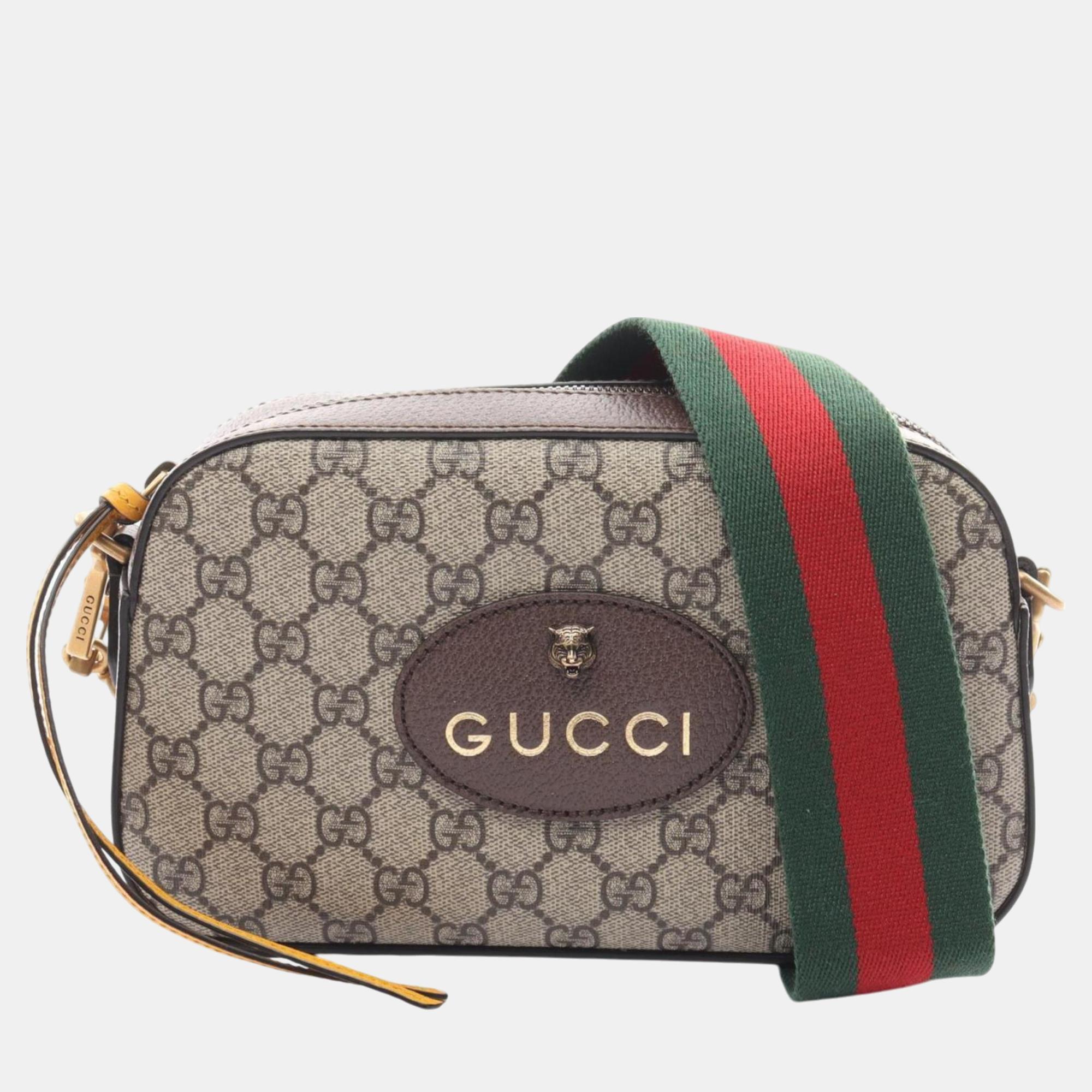 

Gucci Beige Brown Multicolor Coated Canvas Leather GG Kaleidoscope Shoulder Bag