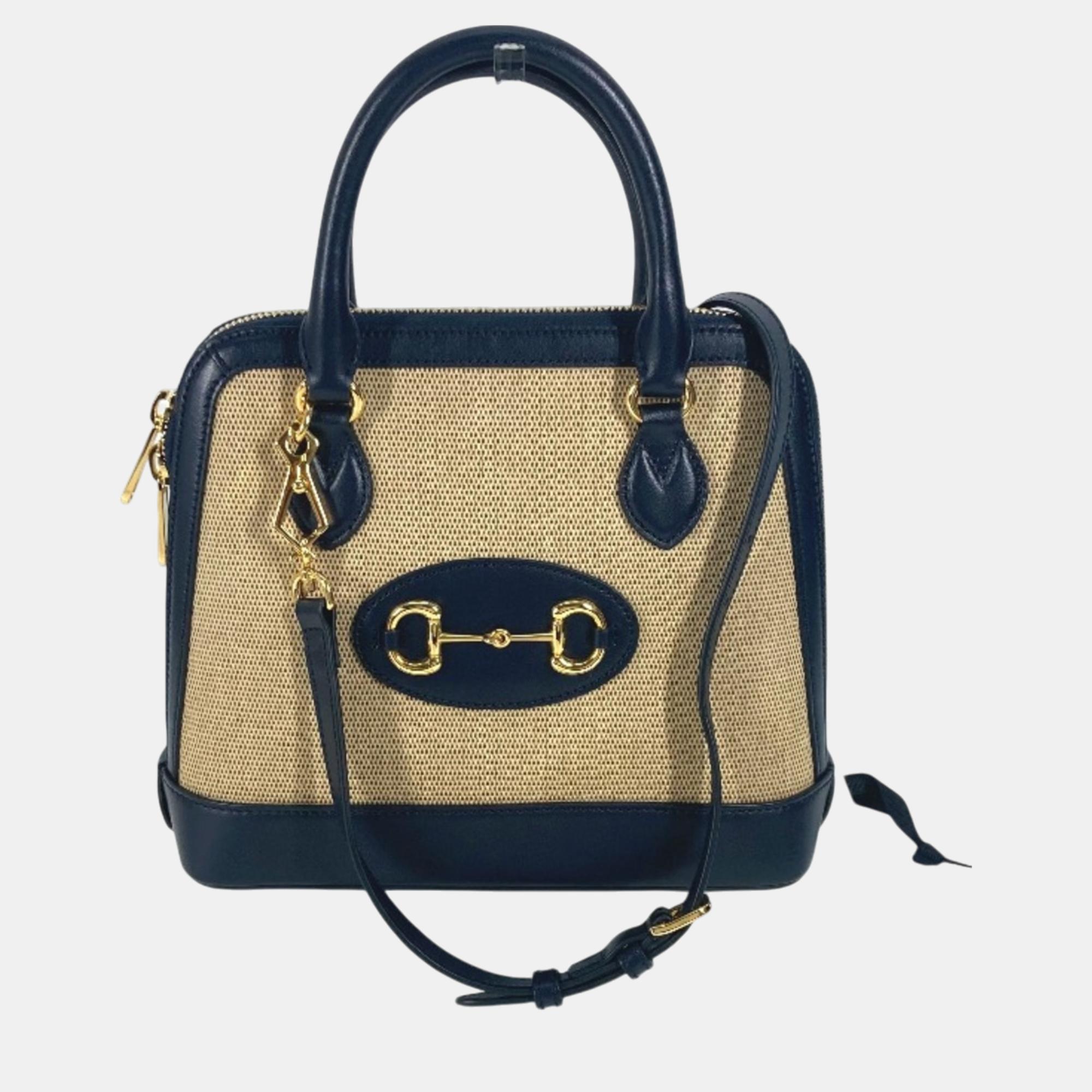 

Gucci Beige x Dark Navy Horsebit 1955 Shoulder Bag