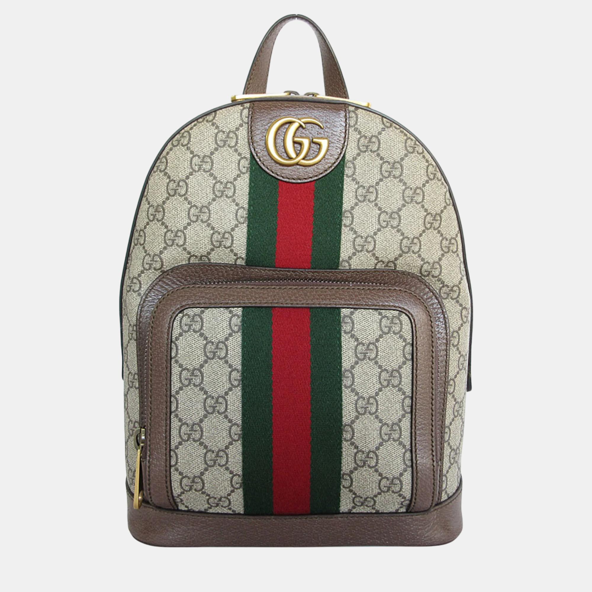 

Gucci Brown Gold Supreme Canvas GG Marmont Backpack, Multicolor