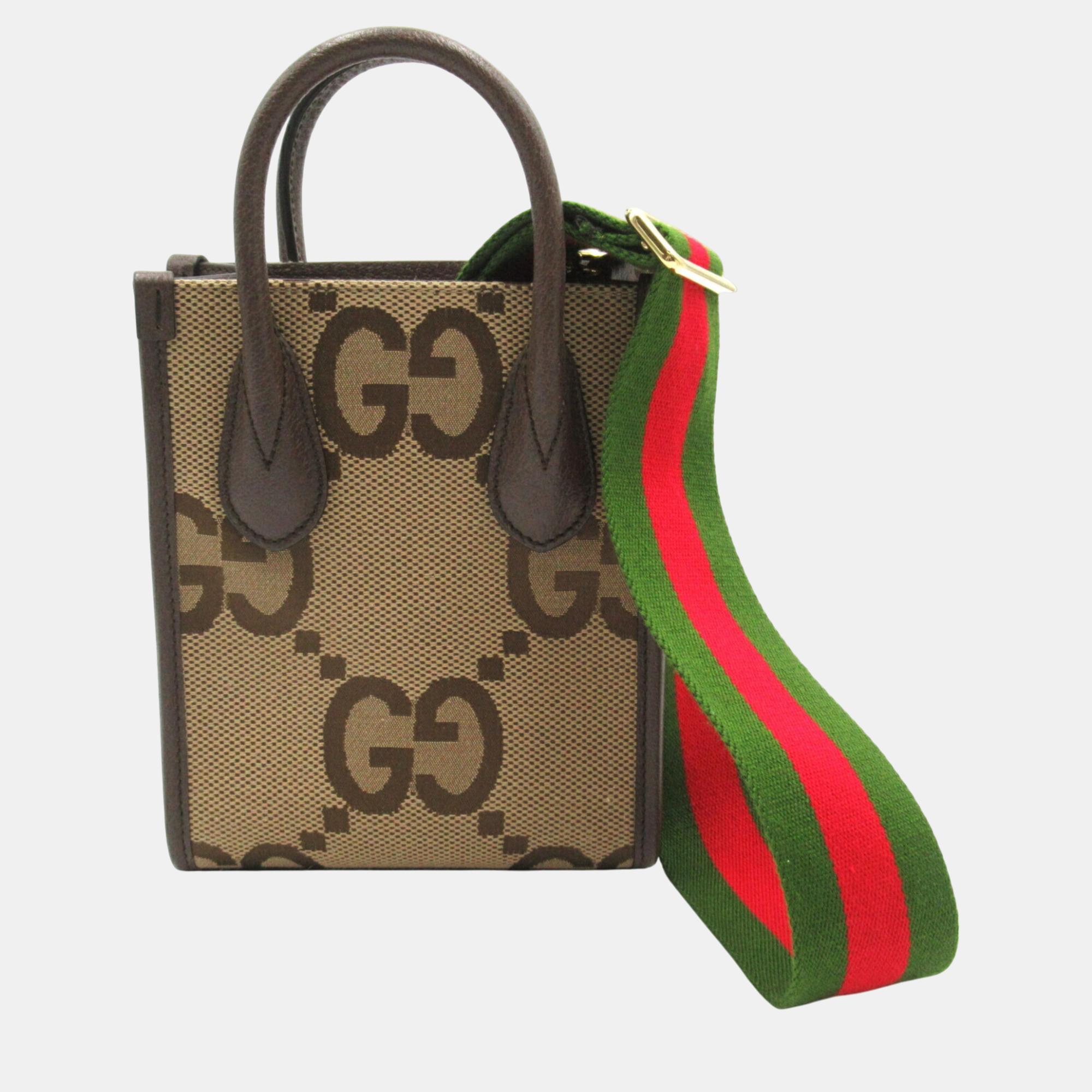 

Gucci Brown Canvas Jumbo GG Tote Bag