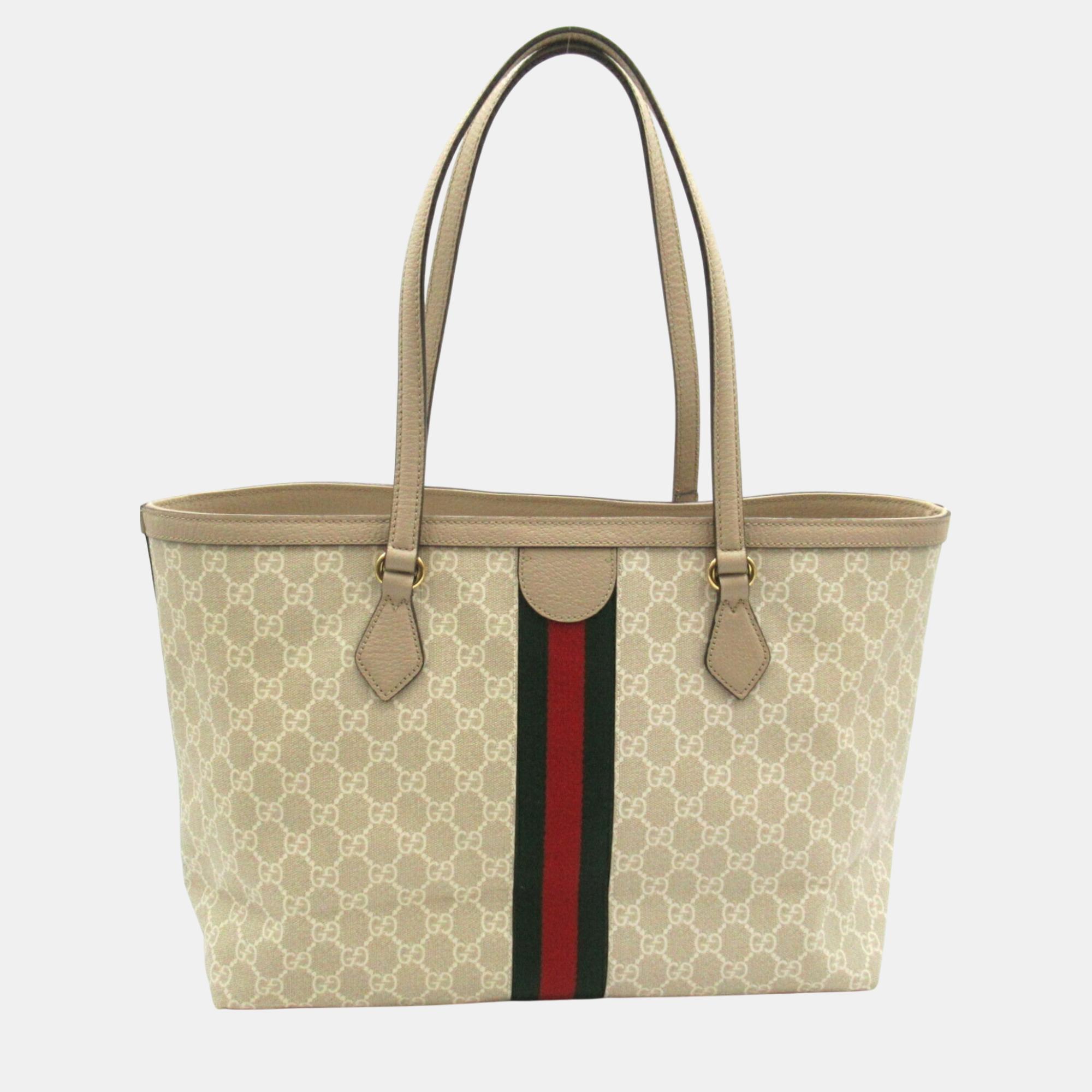 

Gucci Beige Coated Canvas Ophidia GG Medium Bag