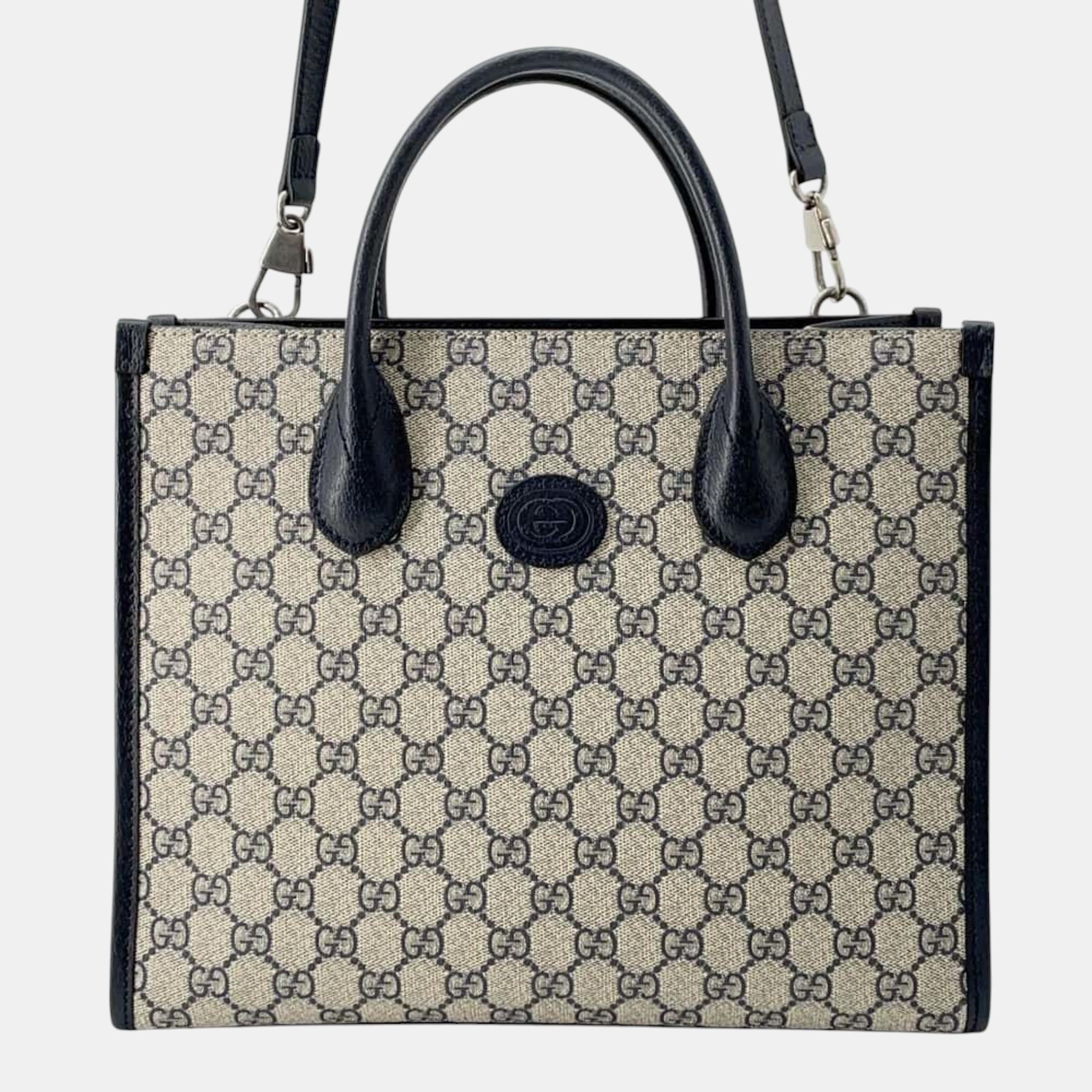 

Gucci Interlocking G Small GG Supreme Tote Bag, Beige