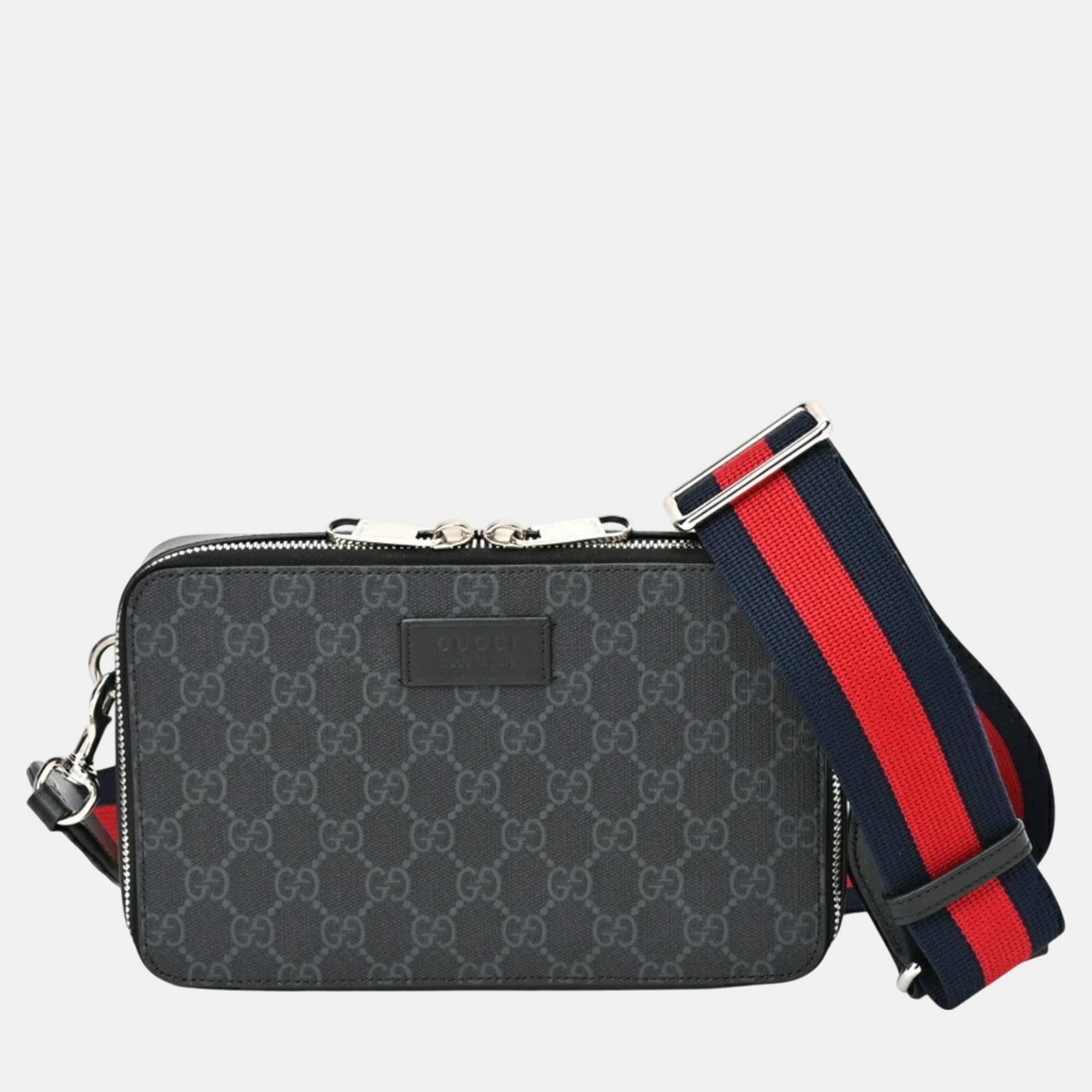 Pre-owned Gucci Black Canvas Gg Supreme Shoulder Bag