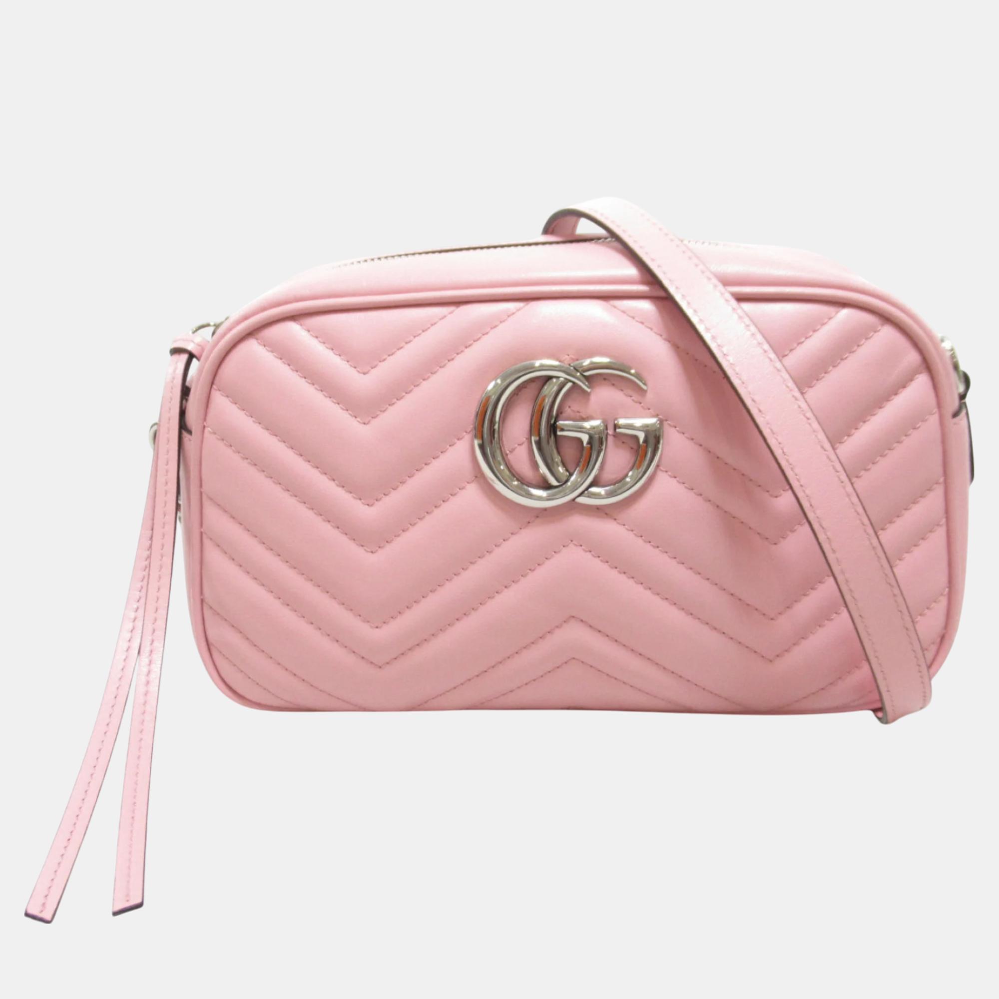 Pre-owned Gucci Pink Leather Shoulder Bag