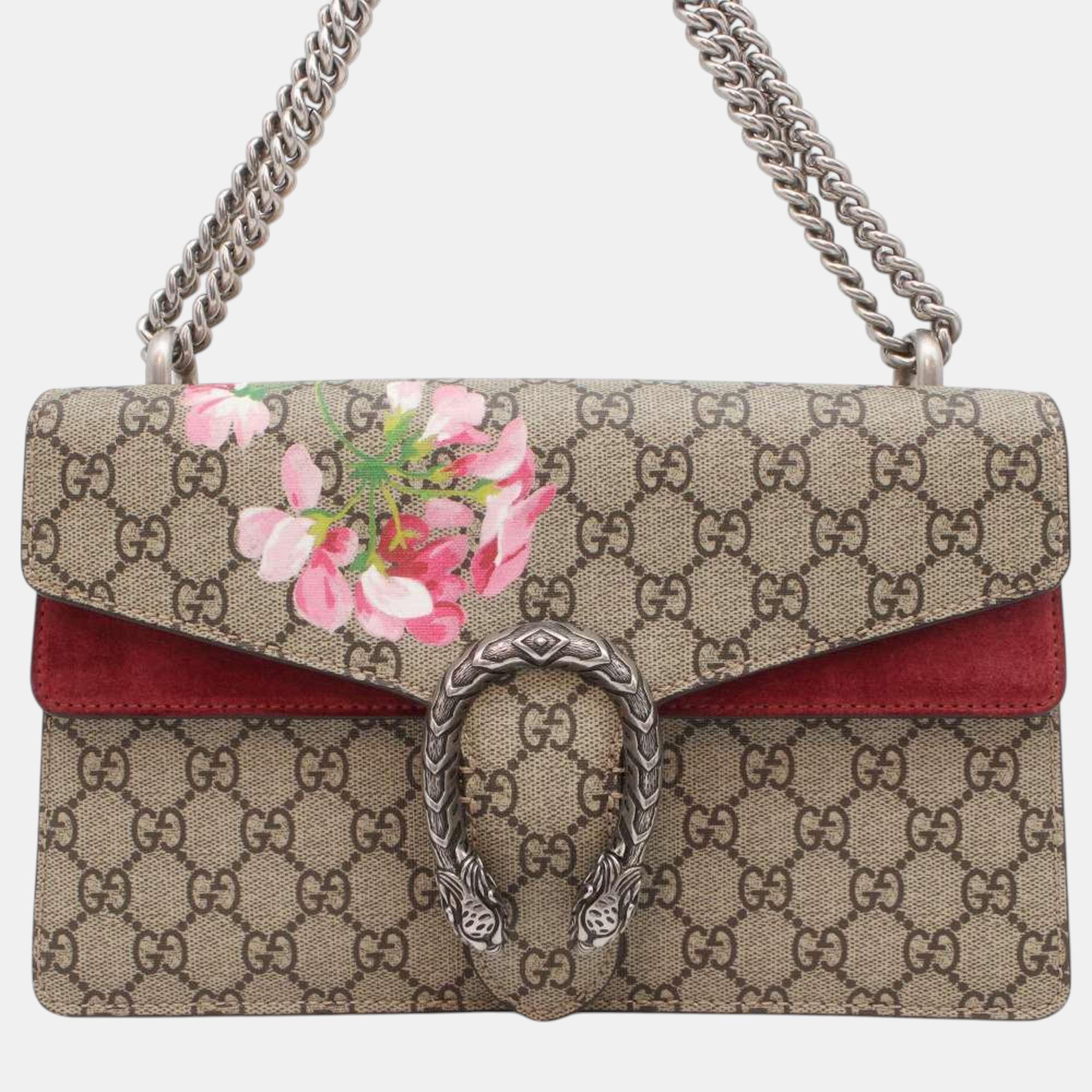 Pre-owned Gucci Dionysus Gg Small Chain Shoulder Bag In Brown