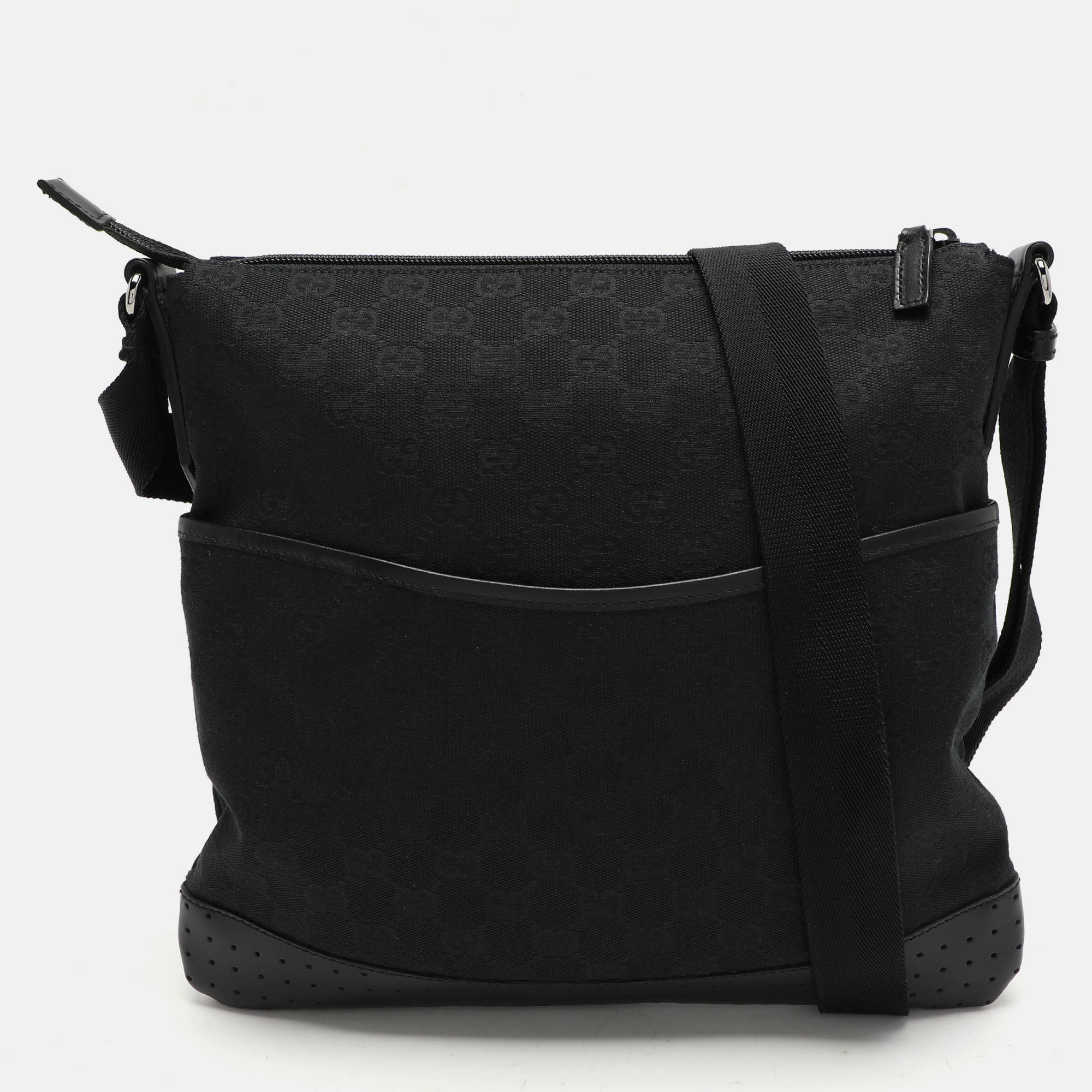 

Gucci Black GG Canvas and Leather Messenger Bag