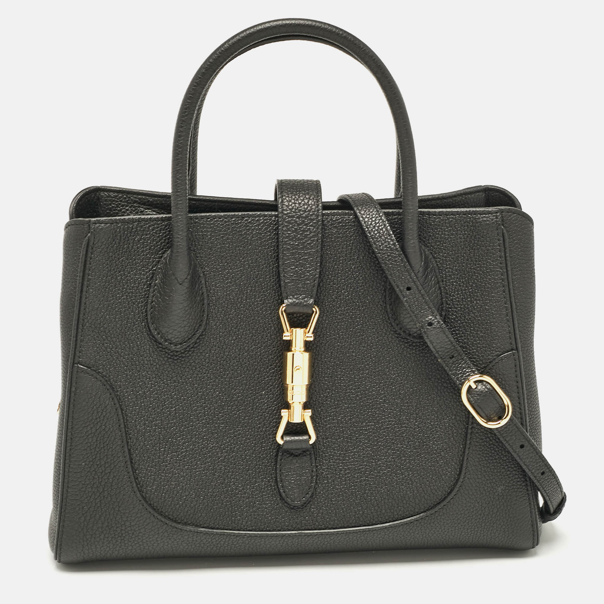 

Gucci Black Leather  Jackie 1961 Tote