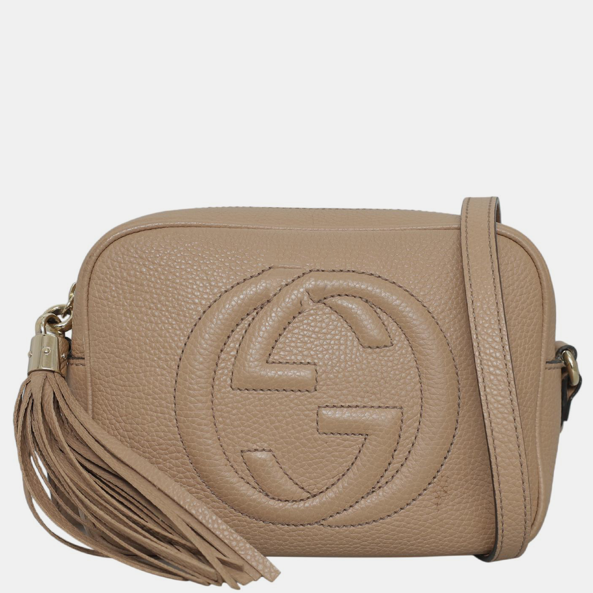 

Gucci GG Leather Soho Crossbody Bag, Beige