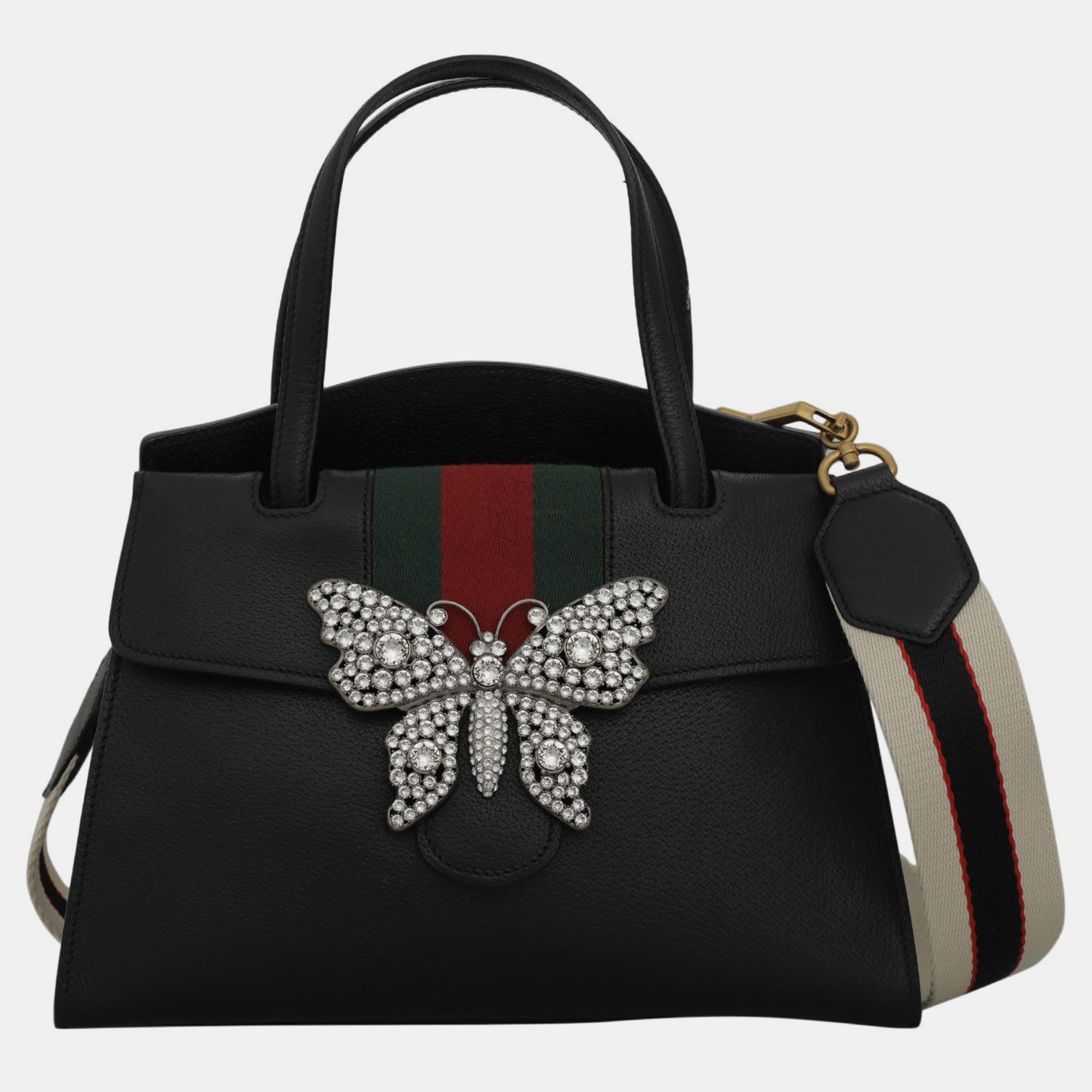 

Gucci Linea Totem Embellished Butterfly Bag, Black