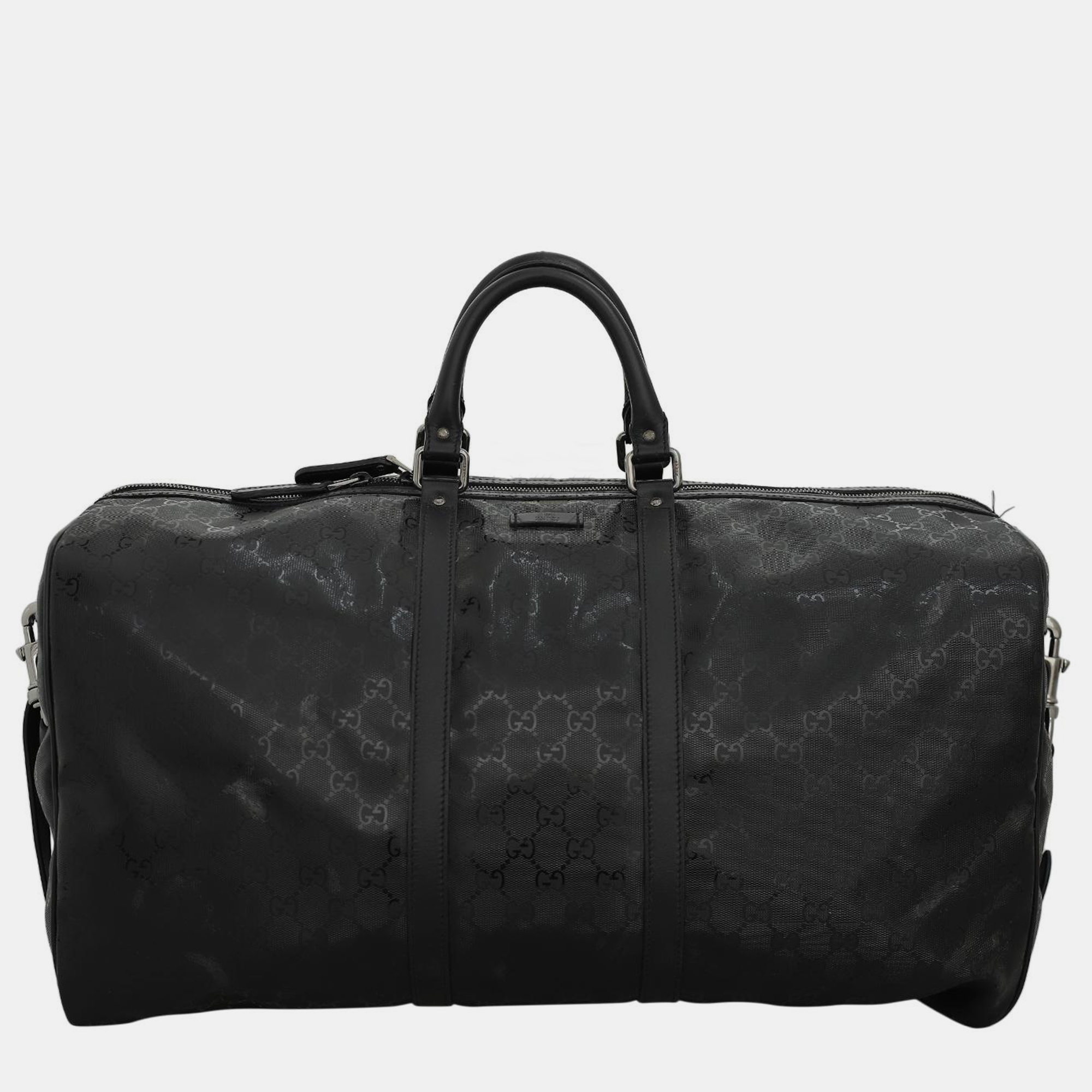 

Gucci GG Patent Guccissima Duffle Bag, Black