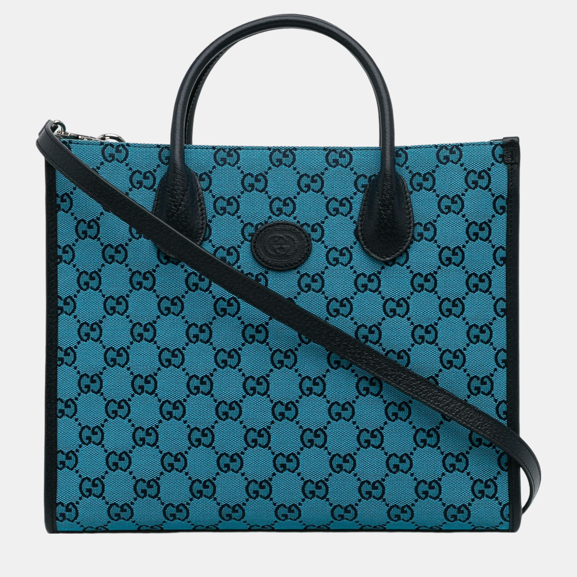 

Gucci Blue/Black GG Canvas Satchel