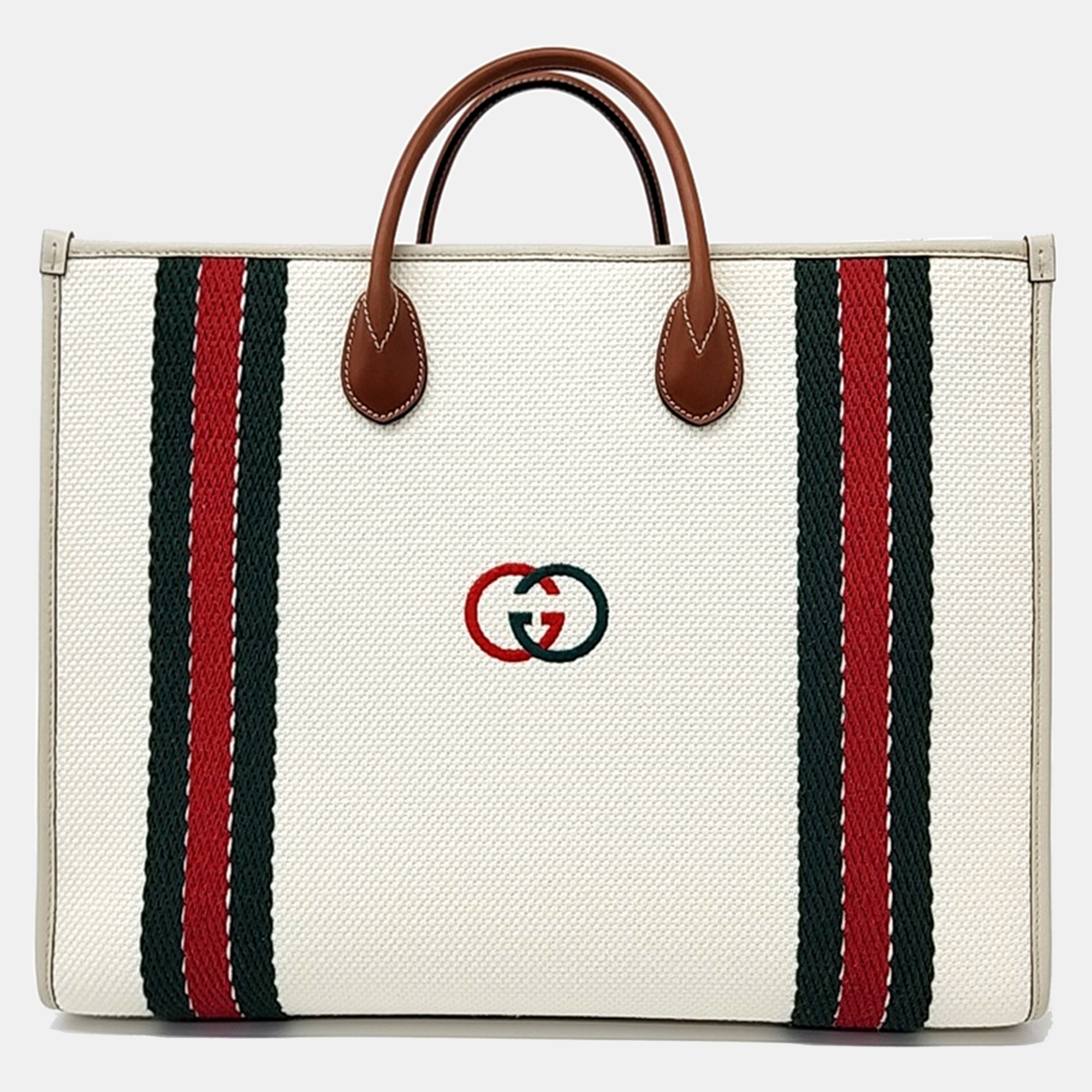 

Gucci Interlocking Canvas Tote and Shoulder Bag, Beige