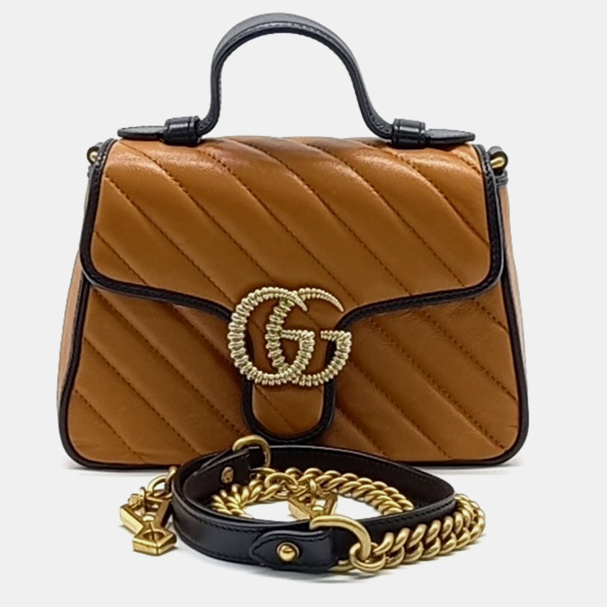 

Gucci GG Marmont mini top handle bag, Brown
