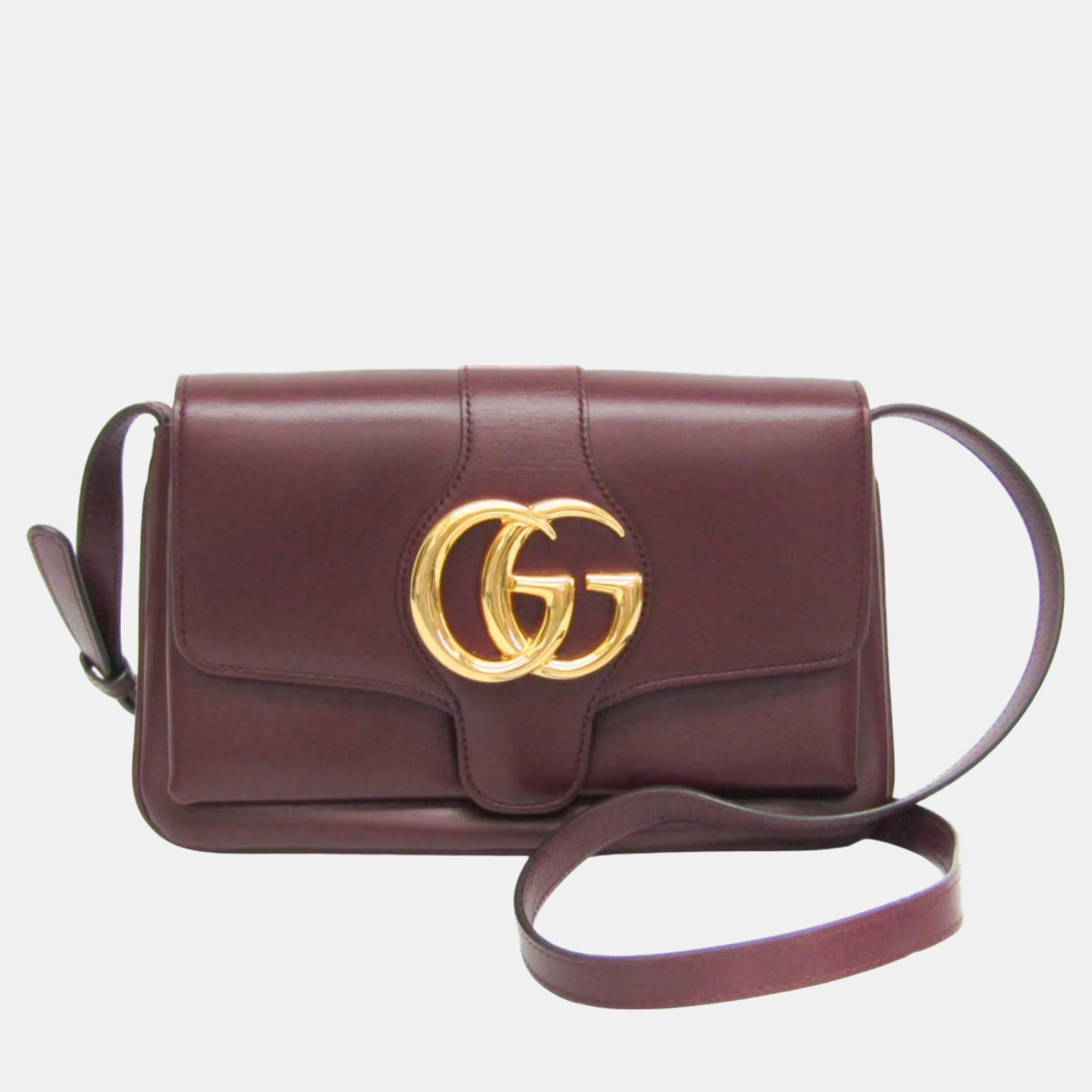 

Gucci Bordeaux GG Marmont Ally Leather Shoulder Bag, Red