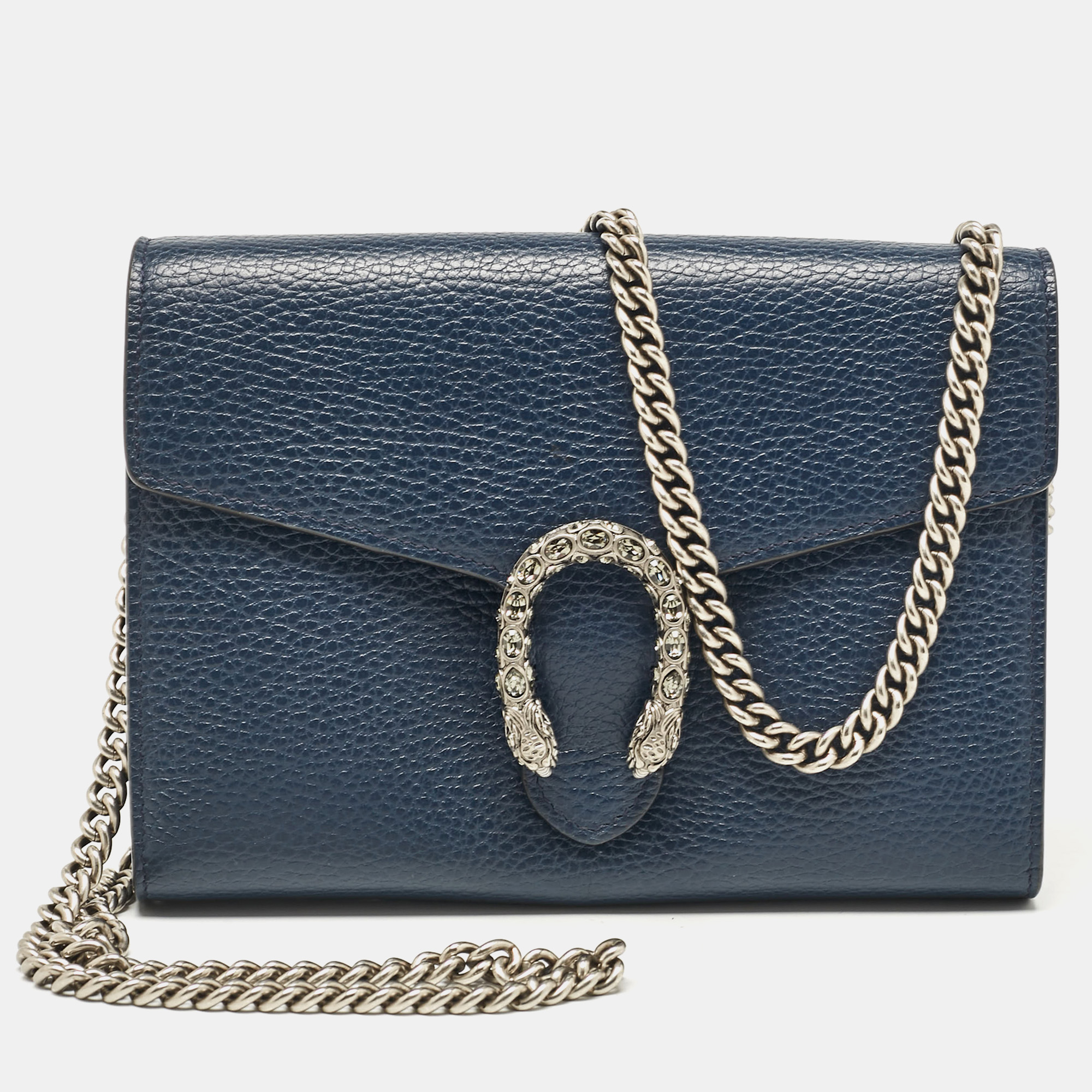 

Gucci Dark Blue Leather Mini Dionysus Wallet on Chain