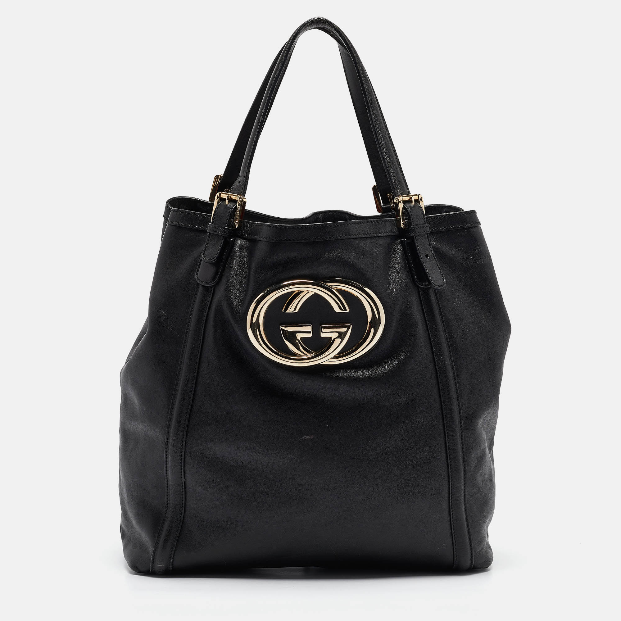 

Gucci Black Leather Large Britt Tote