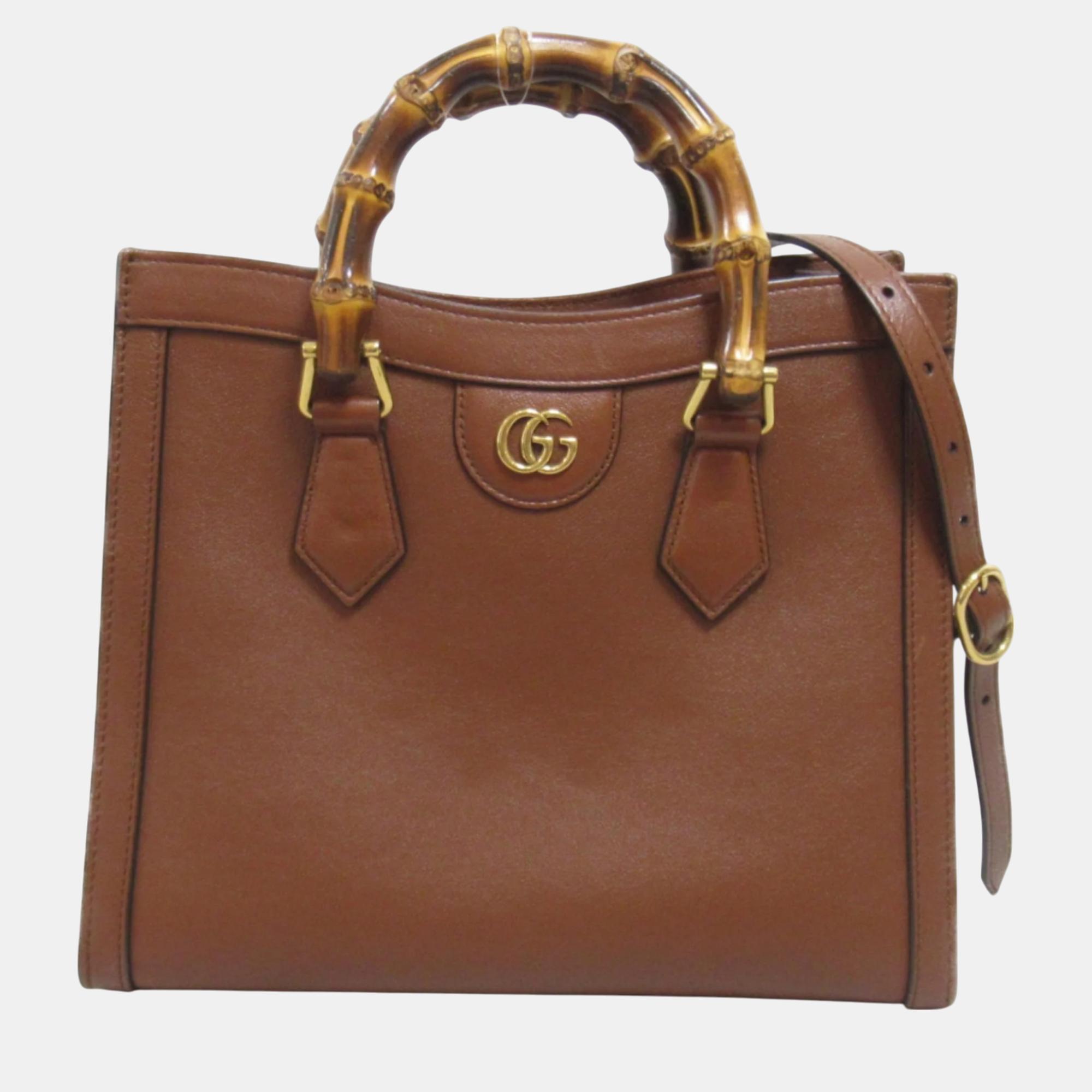 

Gucci Leather Brown Diana Small Bag